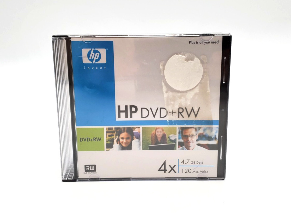 HP Invent DVD+RW 4X 4.7GB Data 120 Min Video 10 Pack DW00021M New Sealed