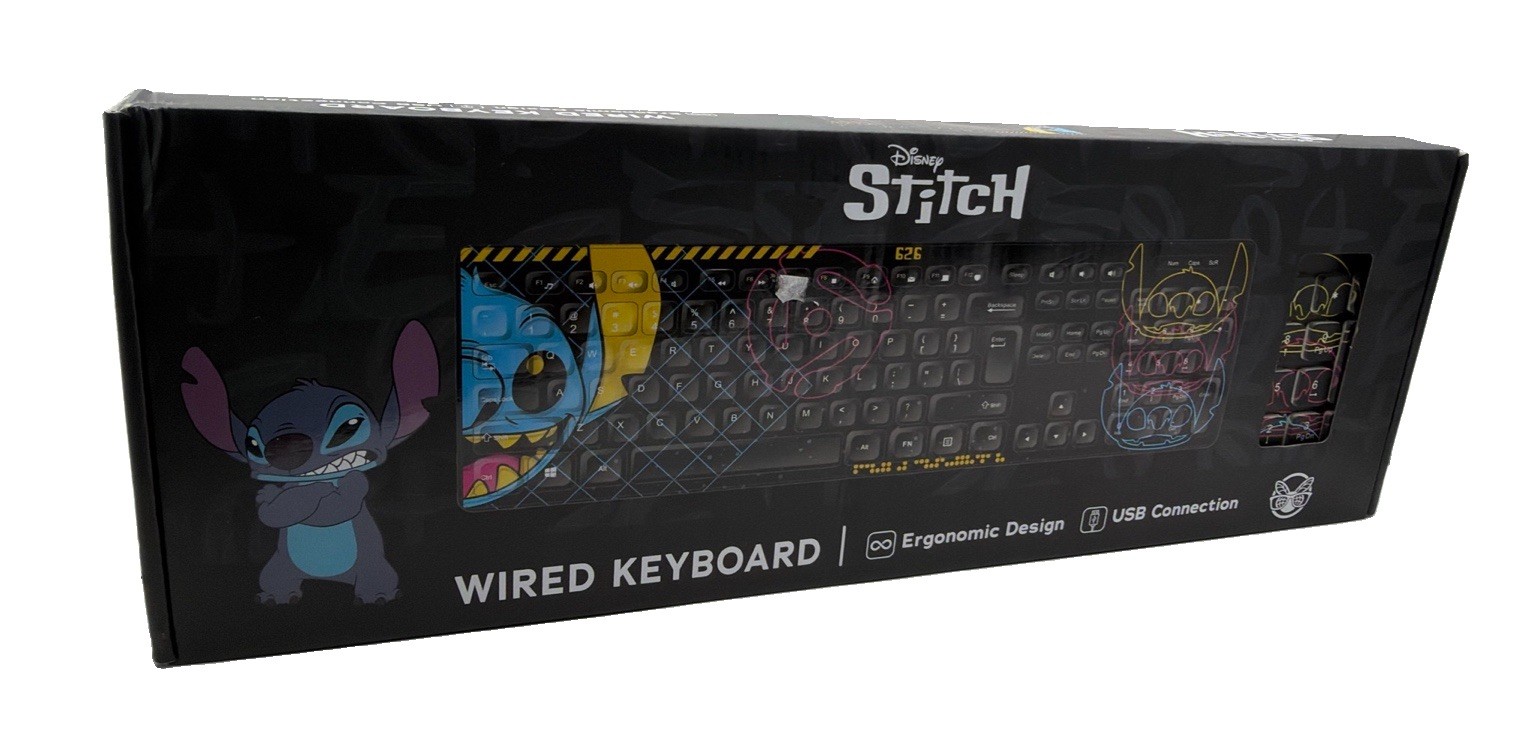 Disney Stitch Wired Keyboard Brand New In Box Stitch Ergonomic Design