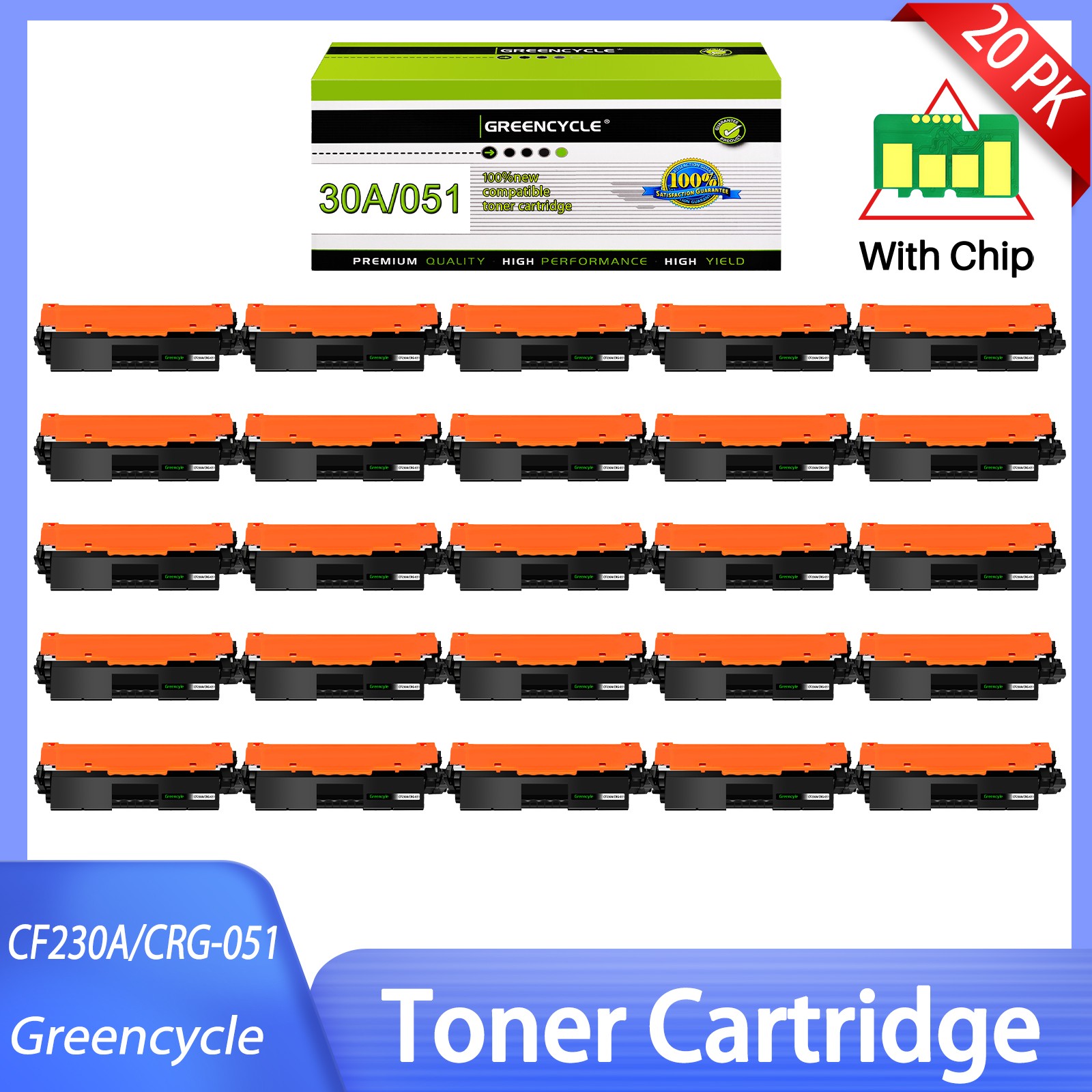 20PK CRG051 CRG-051 Toner for Canon 051 ImageCLASS LBP162dw MF269dw Printer