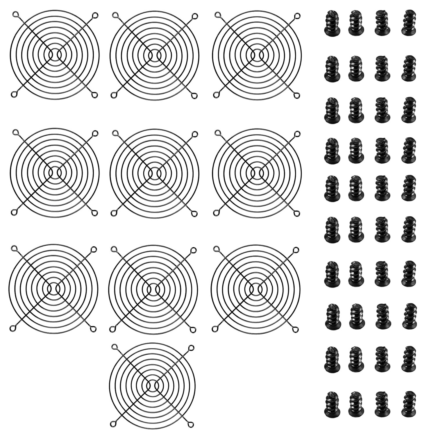 10 Pack 120mm PC Fan Grill Black Iron Computer Case Cooling Fan Guard W/ Screws