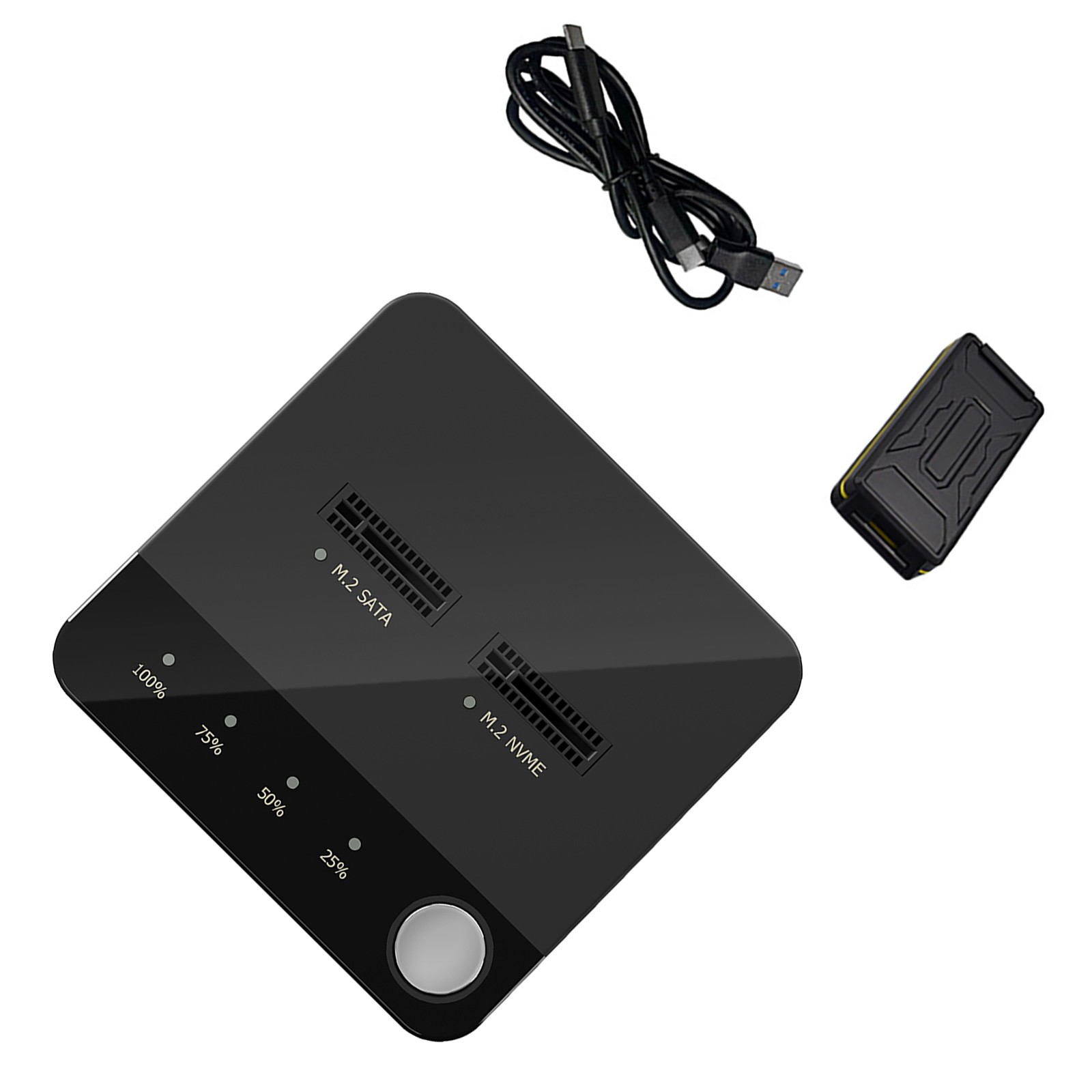 Black Dual Bay M.2 SATA/NVME M.2 Enclosure Offline Disk Copy Clone Duplicator z