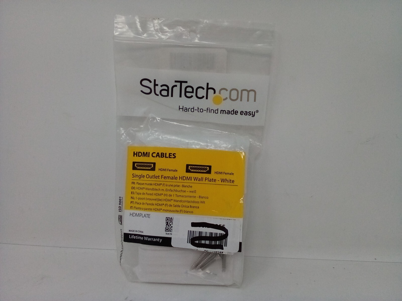 StarTech.com HDMI Cables PLATE Single Outlet Female HDMI Wall Plate White