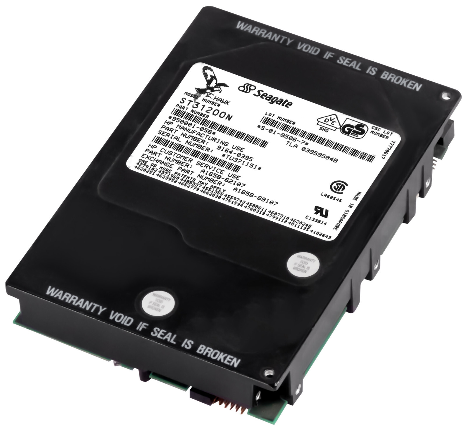 HARD DRIVE SEAGATE HAWK 1LP ST31200N 1.25GB 5.4K 1MB SCSI 50 PIN 3.5''