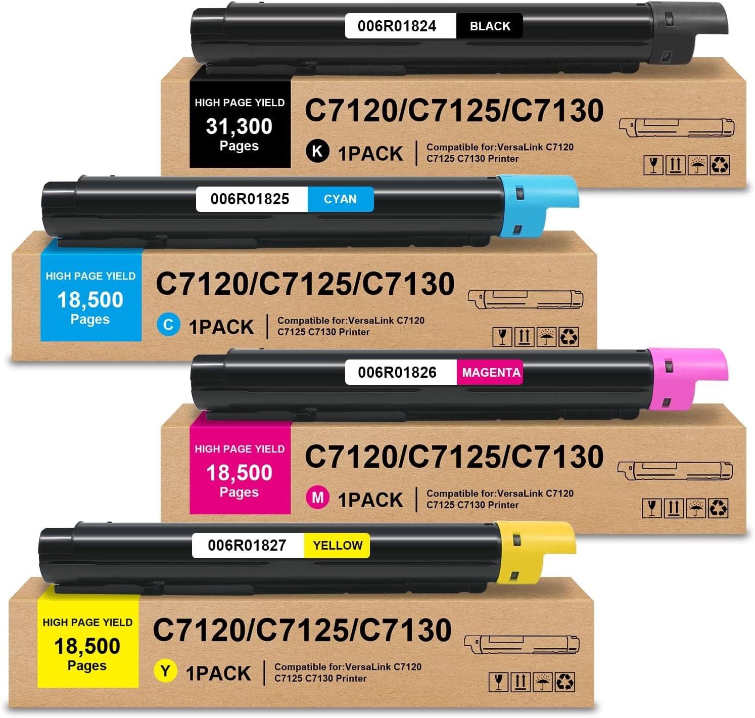Toner Cartridge for Xerox VersaLink C7120 C7125 C7130 (006R01824-006R01827)