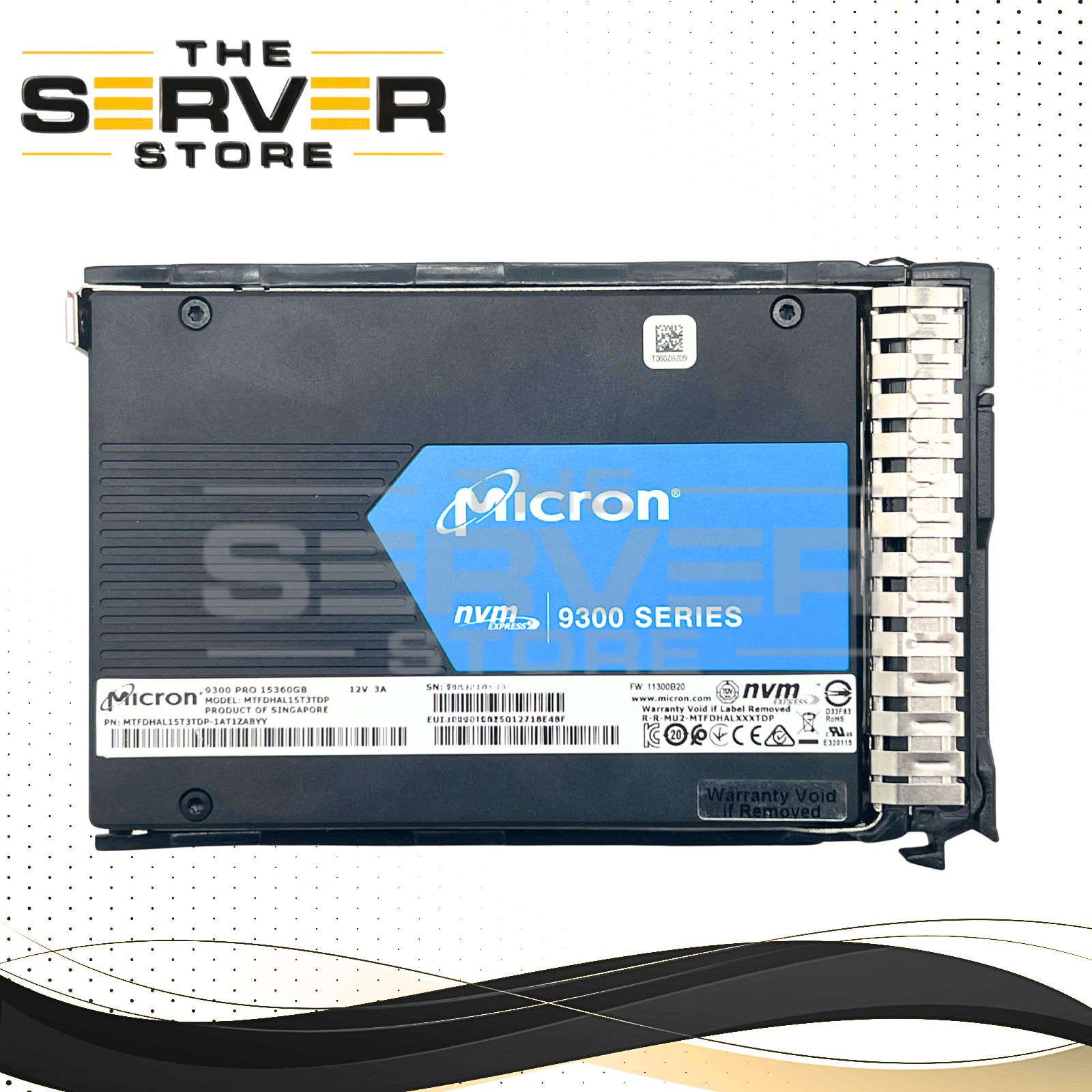 Micron 15.36TB NVMe U.2 G3 RI 2.5" SSD 9300 PRO (HPE SC G10 G9) MTFDHAL15T3TDP