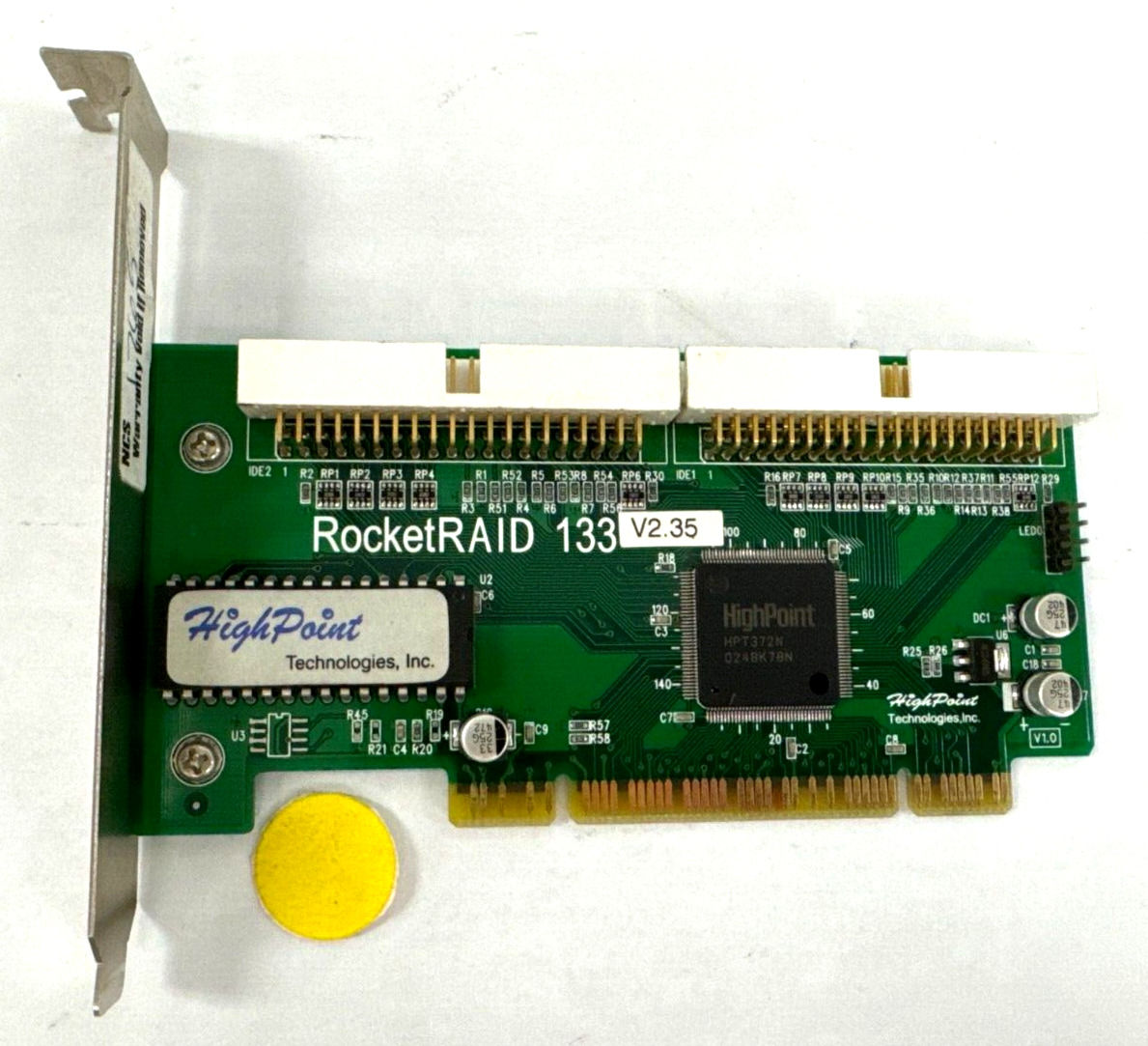 HIGH POINT TECHNOLOGIES INC ROCKETRAID 133 V2.35 PCI IDE CONTROLLER CARD#HPT372N