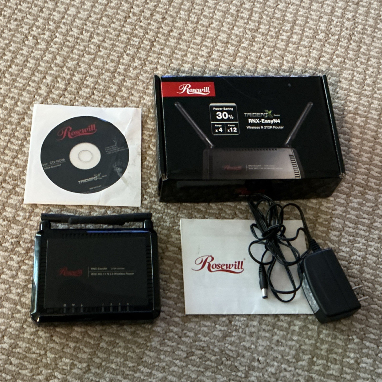 Rosewill RNX-EasyN4 Wireless N Router 300Mbps 4-Port Power Saving Black