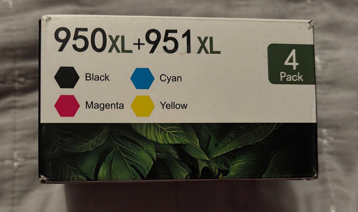 950XL Black + 951XL  Cyan Magenta Yellow Ink Cartridges - 4-Pack  - Sealed