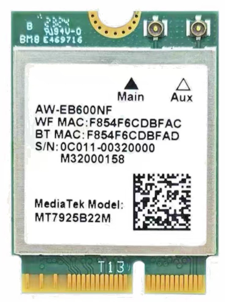 MediaTek MT7925B22M WiFi7 Adapter Card Tri-band 2.4/5/6G Bluetooth 5.4 NGFF M.2