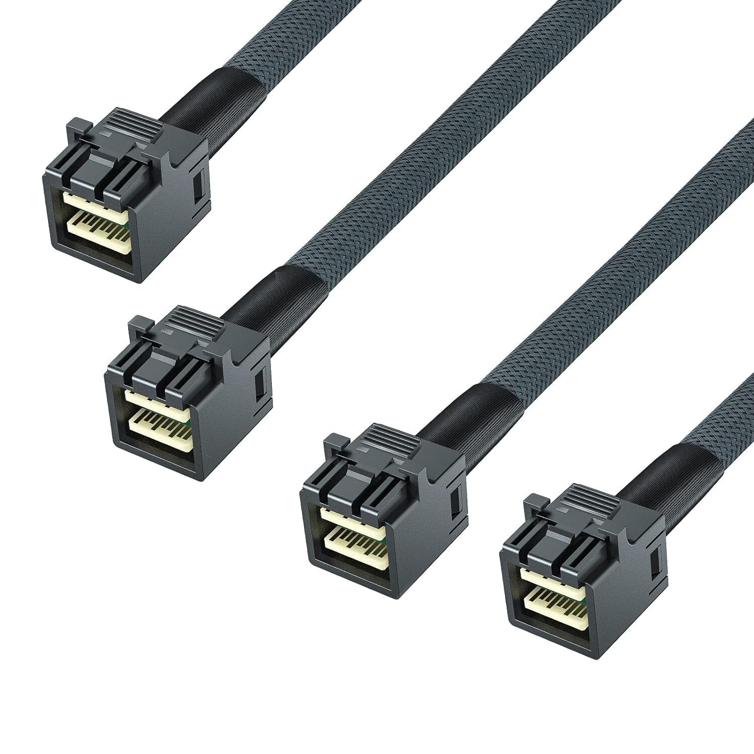 2 Packs 12G Internal Mini SAS Cable SFF-8643 to SFF-8643 HD 30AWG 0.8 Meters