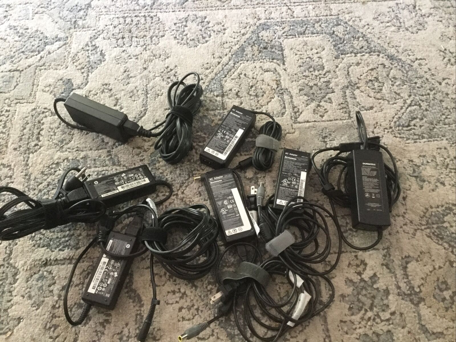 Lot 0f 7 Pre-owned Laptop Computer Chargers AC Adapters Lenovo HP Duracell
