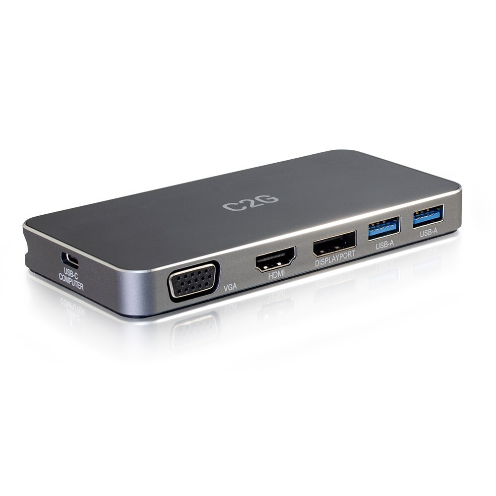 USB-C® 7-in-1 Dual Display MST Docking Station w/HDMI®, DisplayPort™, VGA - C2G