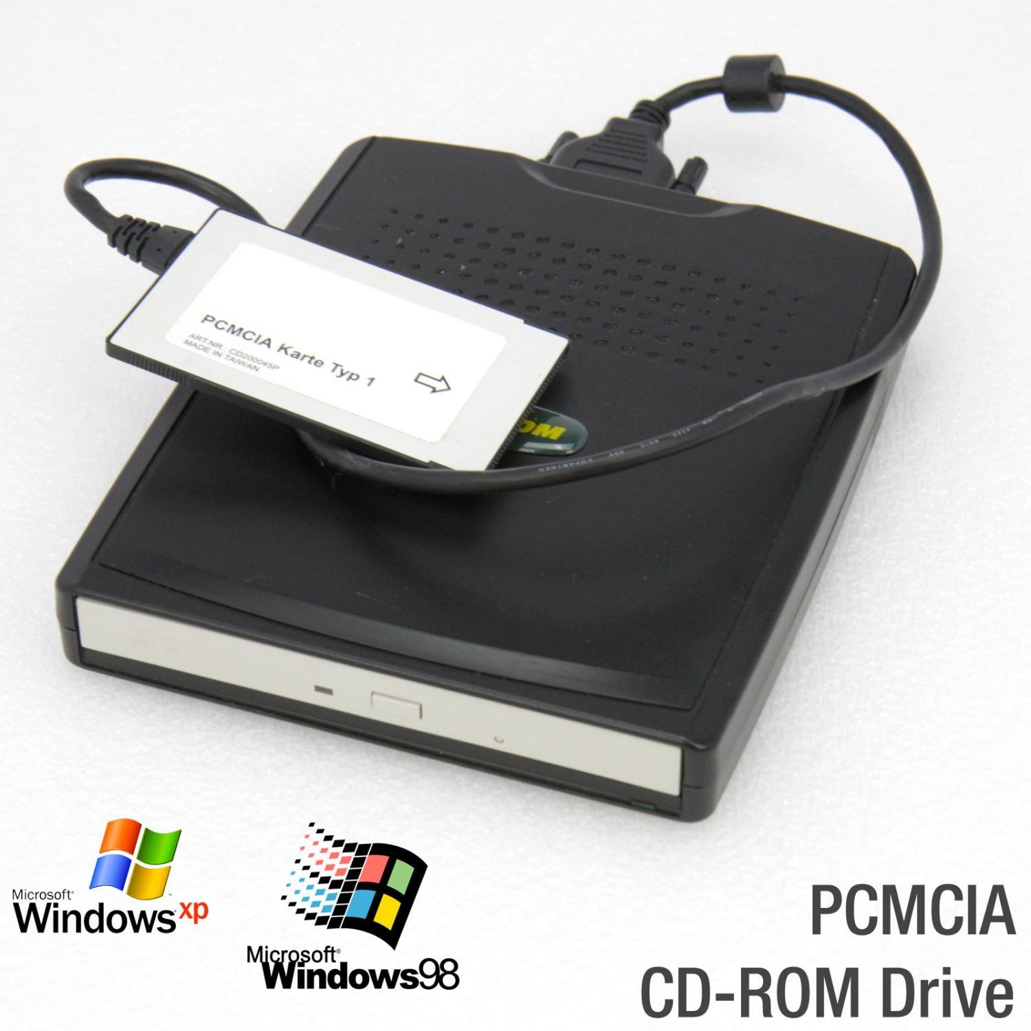 PCMCIA External CD-ROM Drive For Notebook Laptop CD Optical Drive Win 98 XP