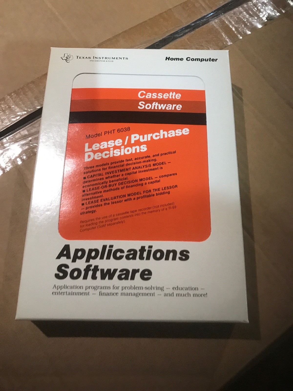 Minty New Nos TI99-4a Computer Lease Purchase Decisions Cassette Rare PHT 6038