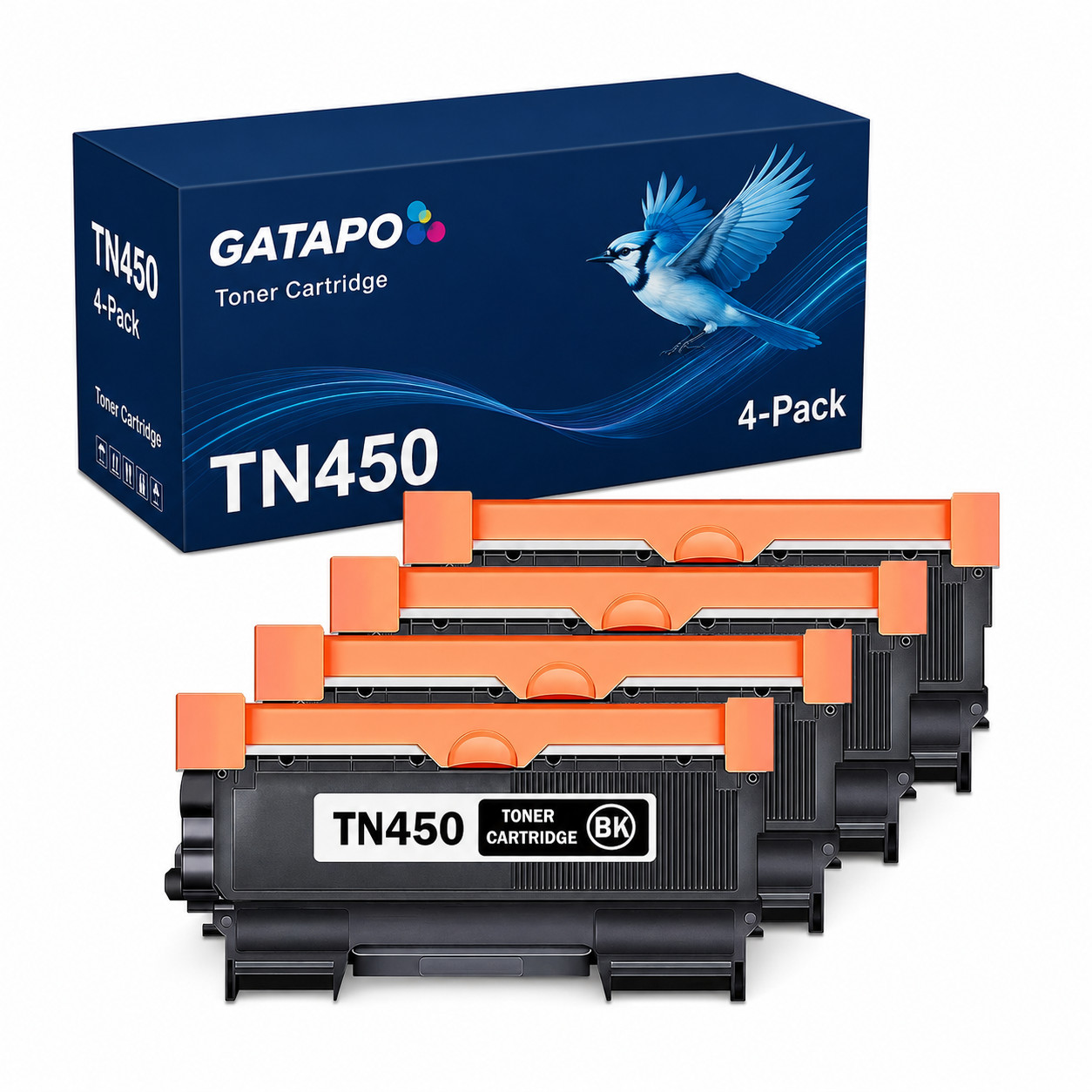 TN450 4PK High Yield Toner Cartridge Set for HL-2240D 2270DW MFC-7360N 7860DW BK