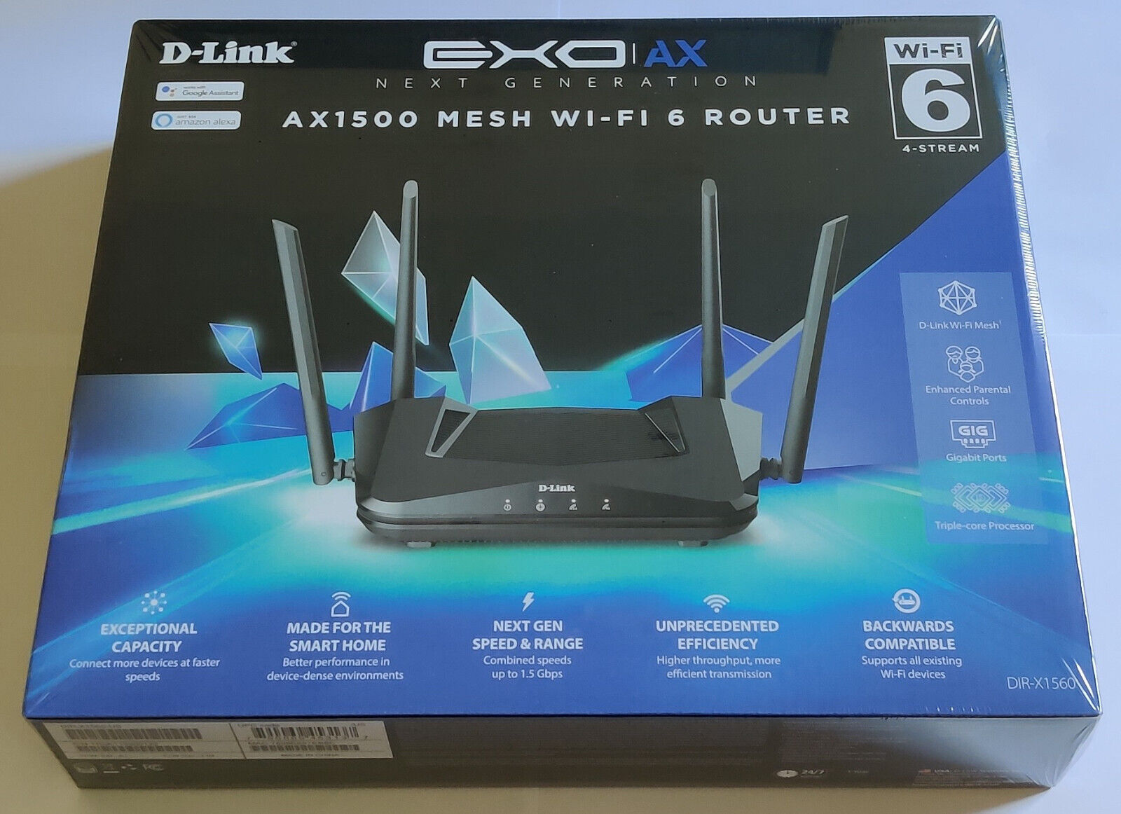 D-Link DIR-X1560 EXO AX1500 MU-MIMO Mesh WiFi 6 Gigabit Dual Band Router