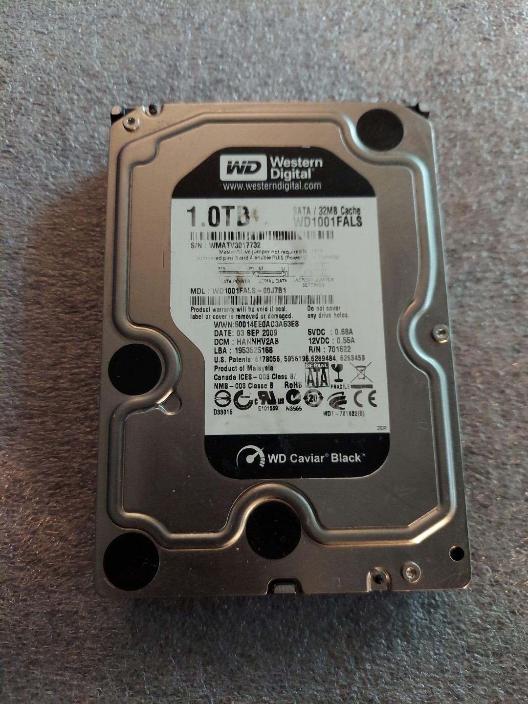 Tested GOOD Western Digital WD1001FALS 1TB SATA 3.5" HDD Desktop Hard Disk Drive
