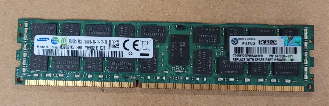 8gb 16 32 64 96 128 192 GB PC3L-10600R HP 647650-001 for  HP G6/7/ G8 SERVER