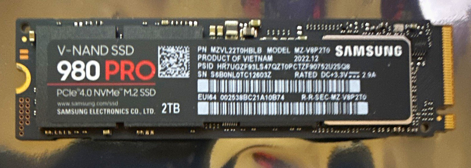 Samsung 980 PRO SSD 2TB M.2 PCIe 4.0 NVMe Internal SSD Black MPN MZ-V8P2T0B