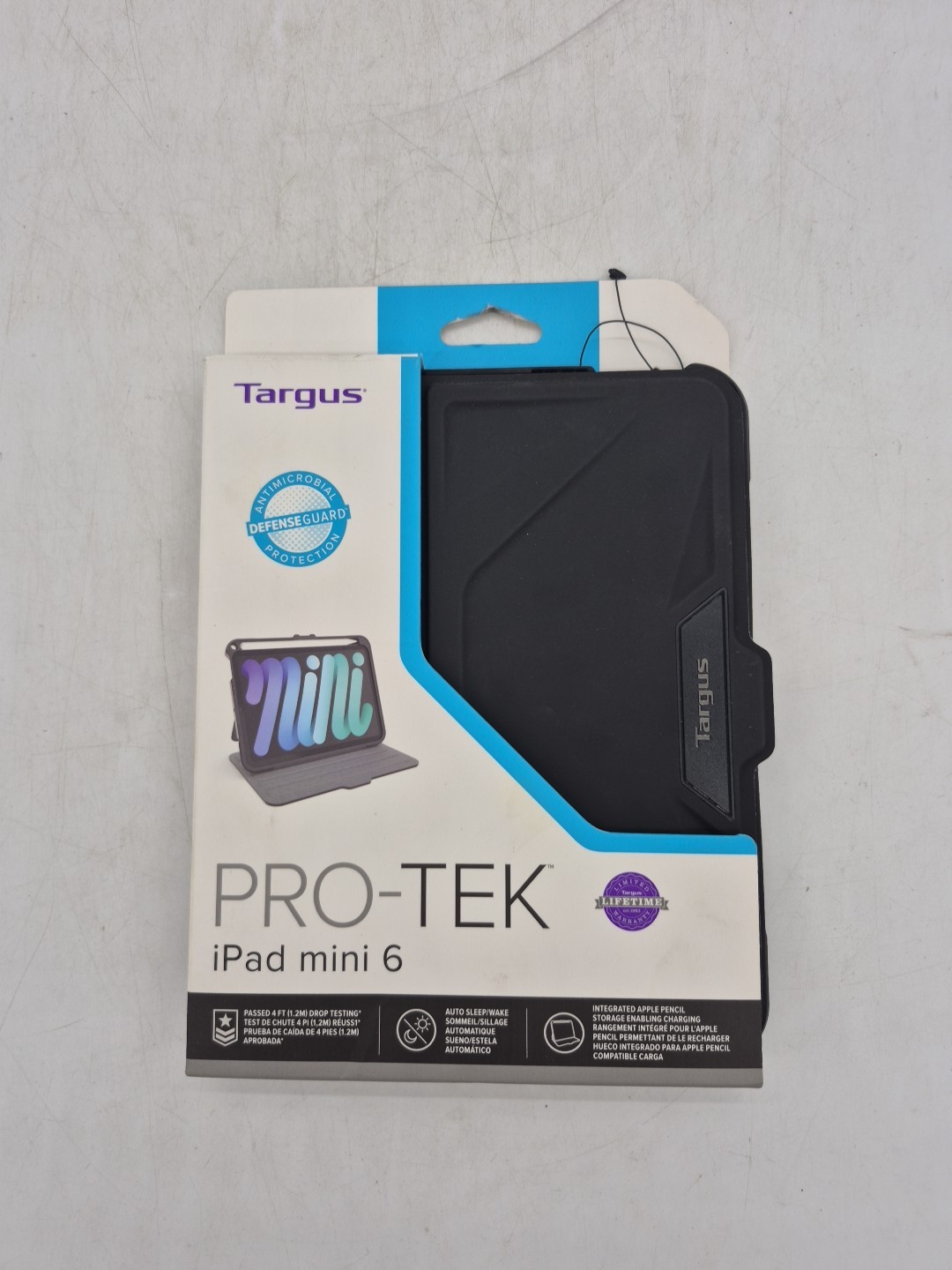 New Targus Pro-Tek For IPad Mini 6 Case Black THZ911US Antimicrobial Protection