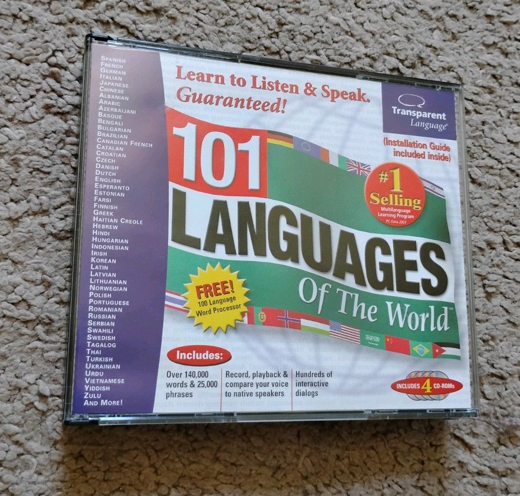 101 Language Learning 4 Discs CD-ROM Languages Of The World Untested