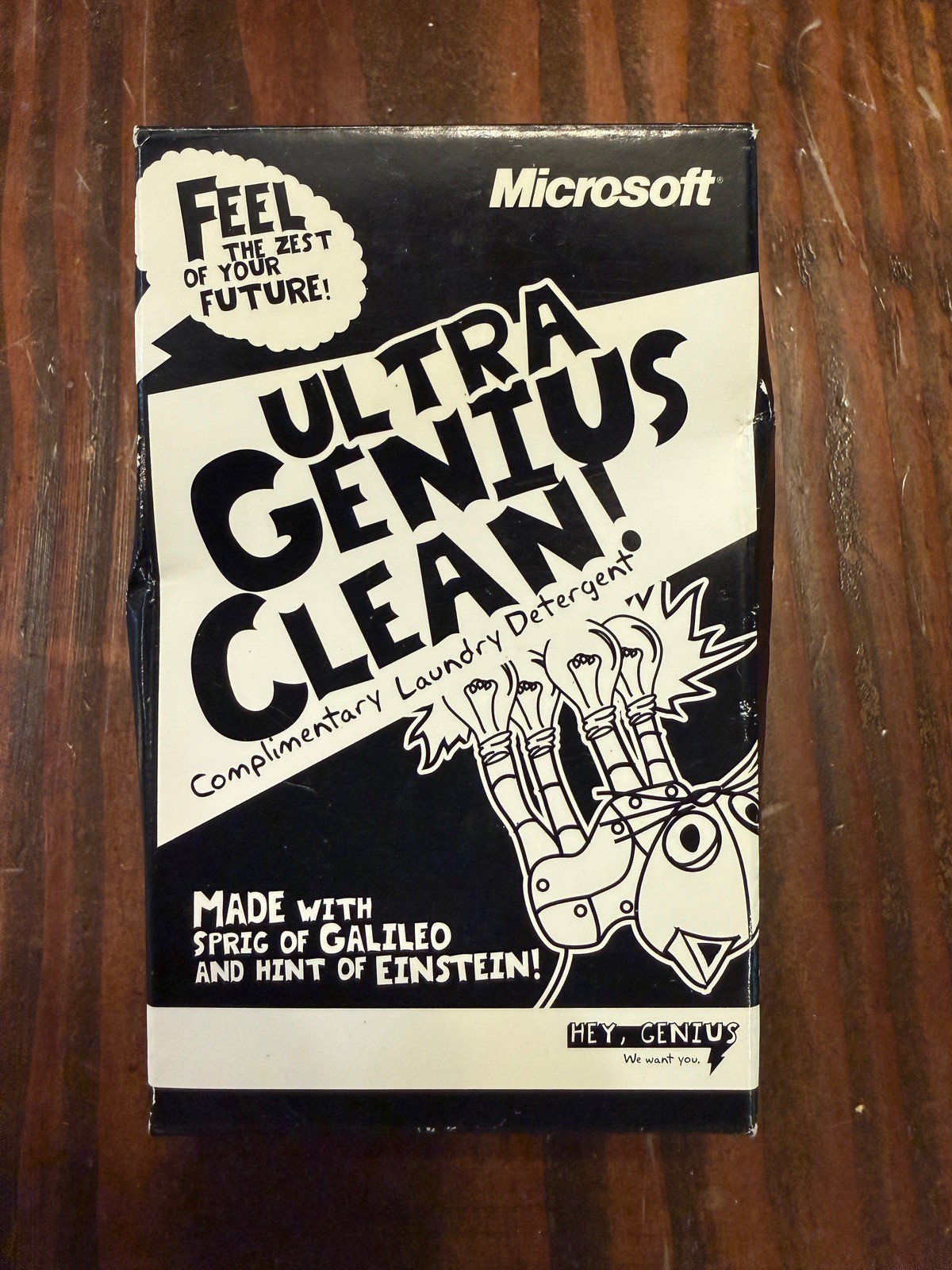 Vintage Microsoft Promo HEY GENIUS Laundry Detergent Box SEALED