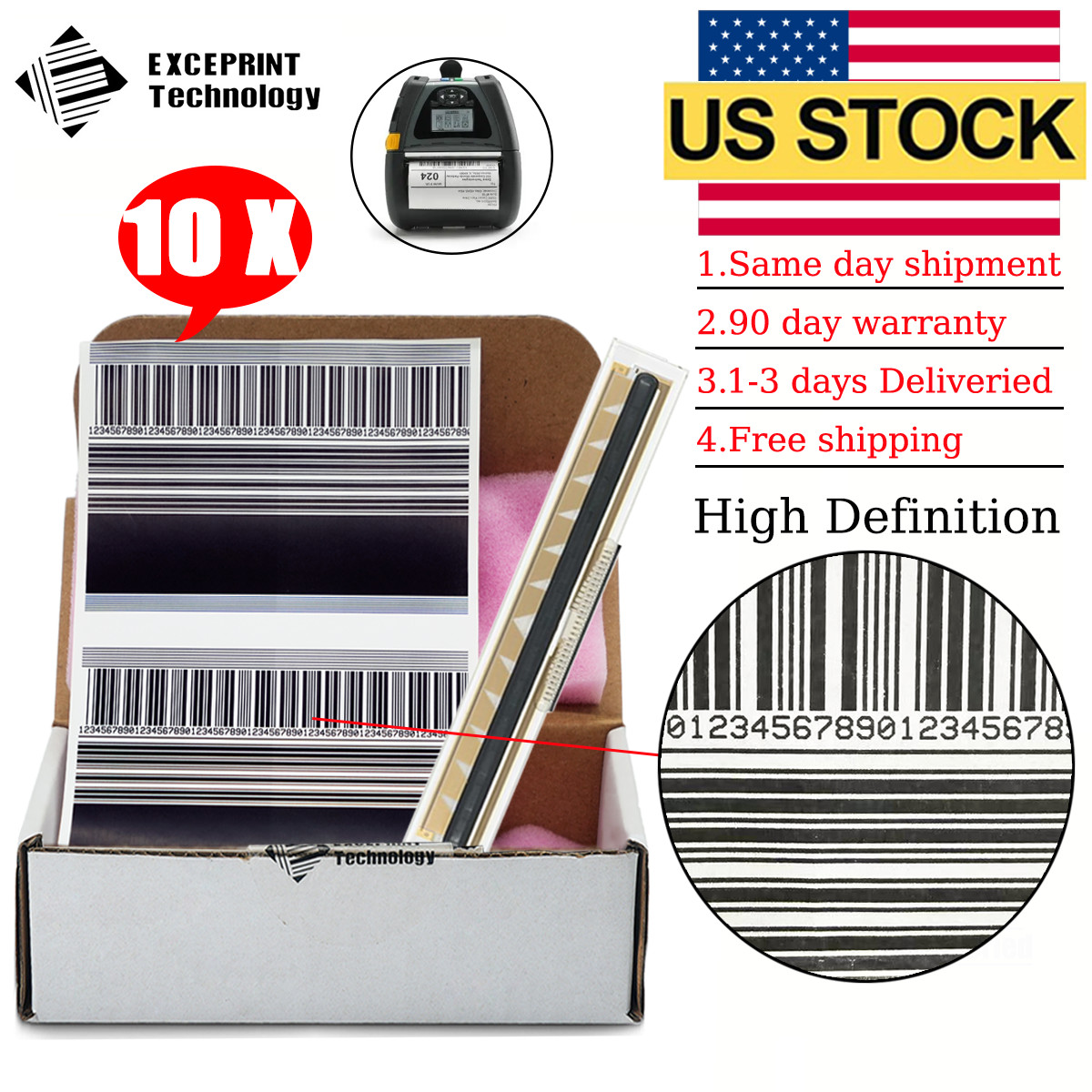 ✅ 10pcs Printhead for Zebra QLN420 Thermal Label Printer 203dpi P1050667-001 ✅