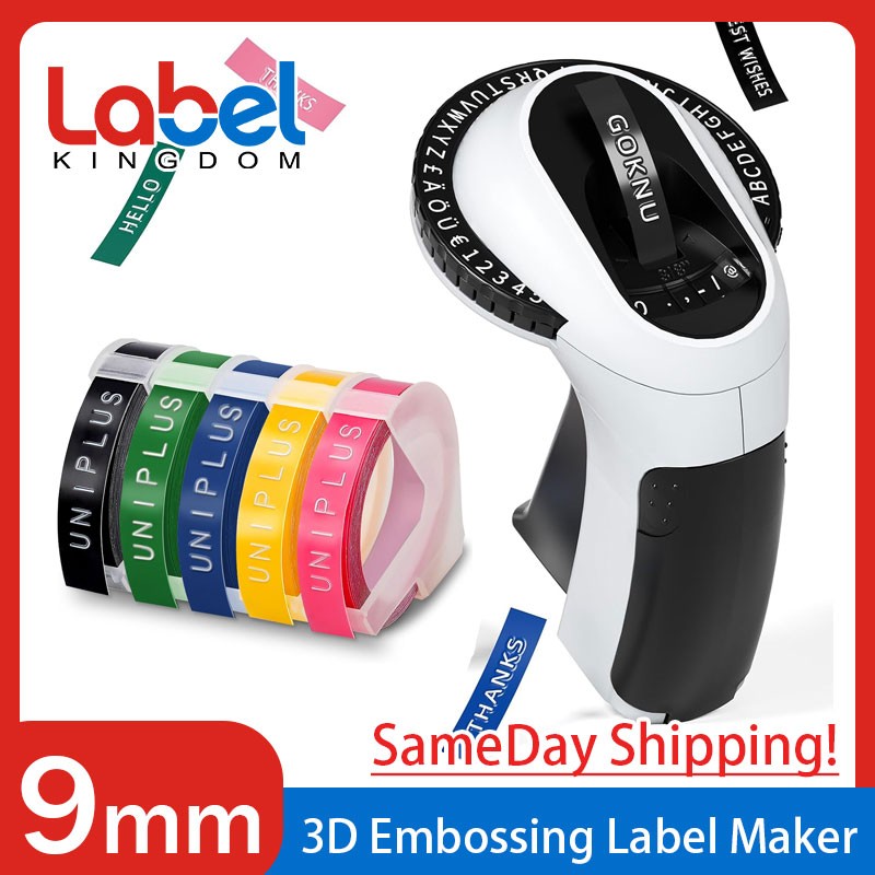 Phomemo Omega Embossing Label Maker and 5PK Label Tape 9mm Dymo Junior Embosser
