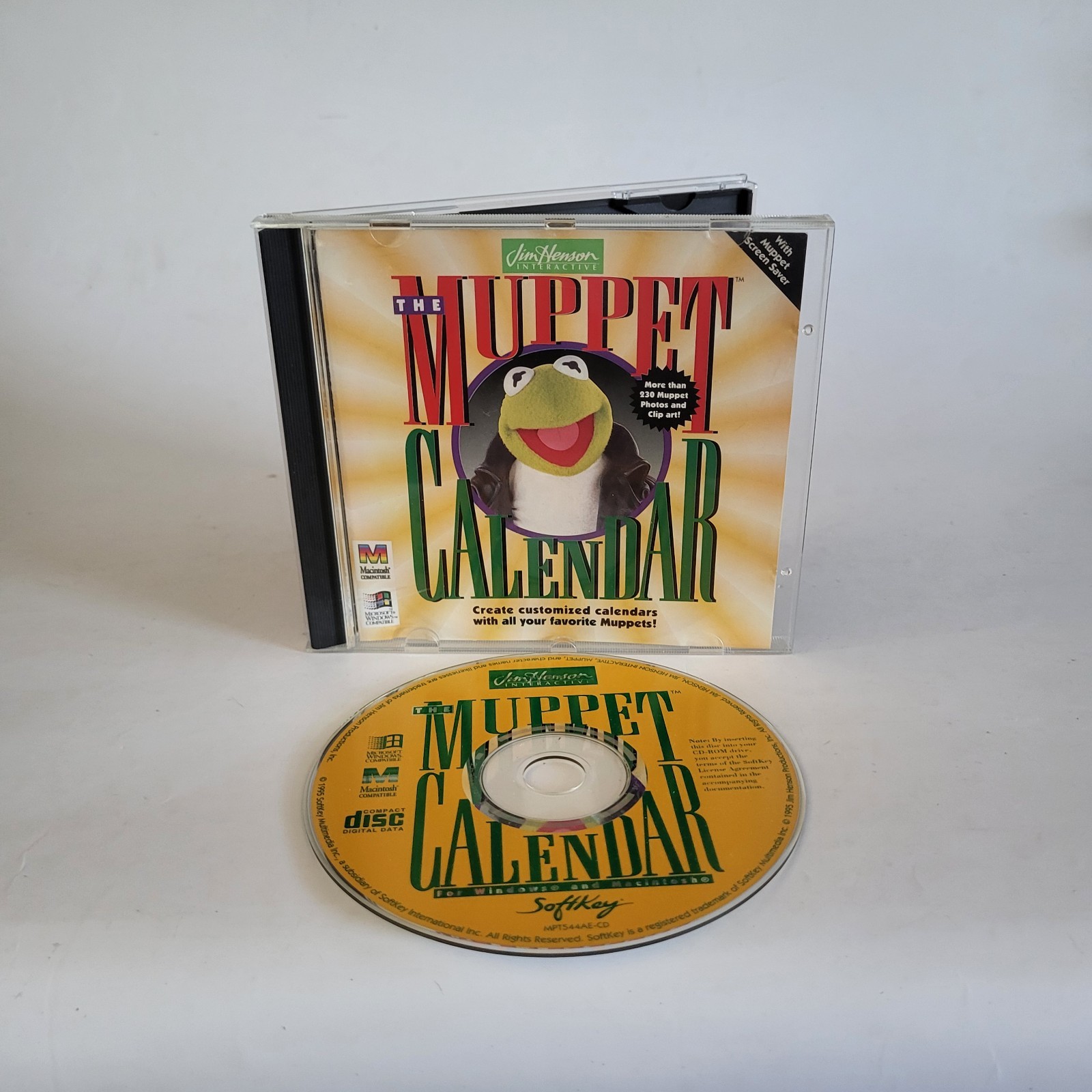 Jim Henson Interactive THE MUPPET CALENDAR PC CD-ROM 90s Clip Art Pics Kermit