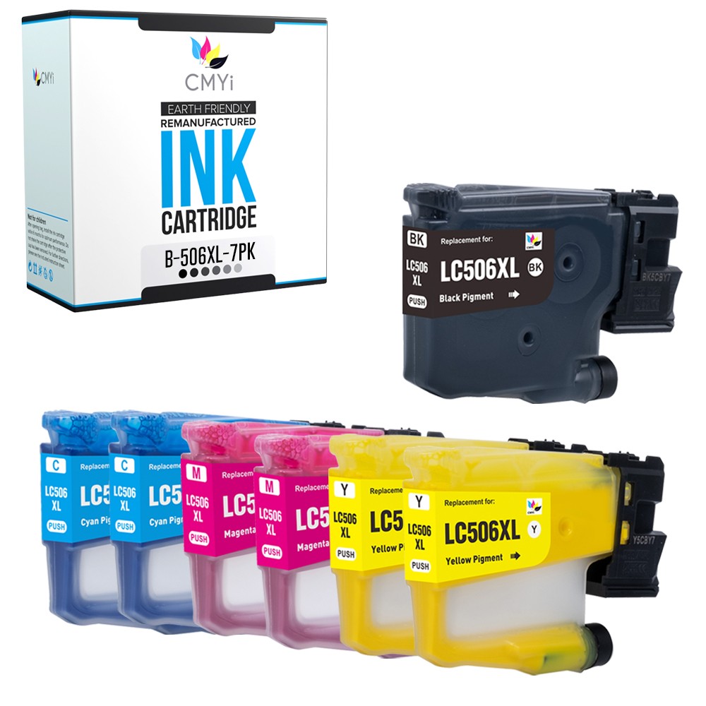 7PK Compatible CMYi LC506XL Ink Cartridges fit Brother INKvestment MFC-J4555DW