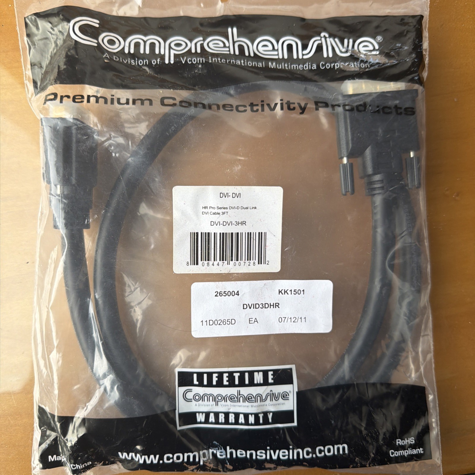 Comprehensive Premium Multimedia Cable 3 Foot HR Pro Series DV1-D Dual Link