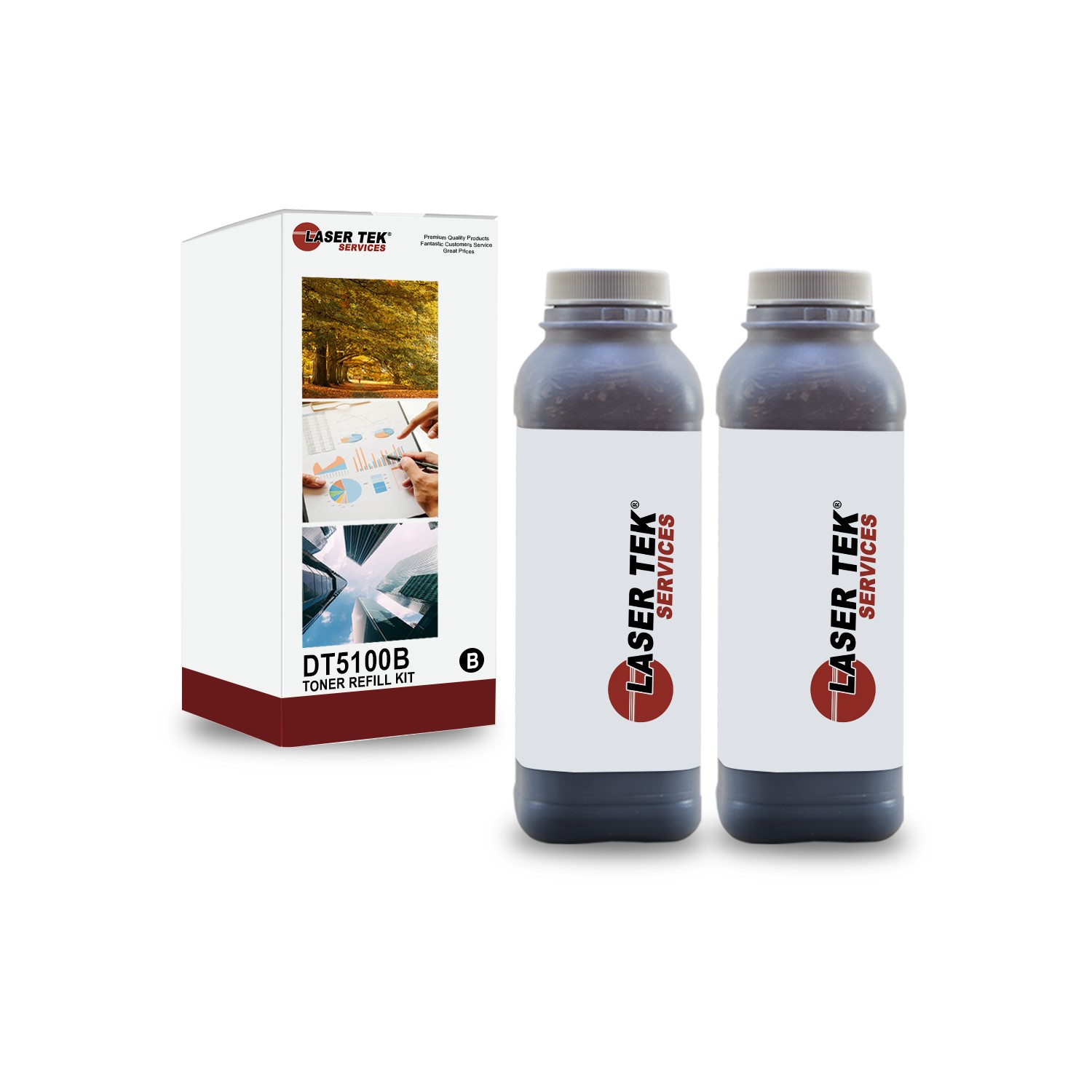 2Pk LTS Black Toner Refill Kit Compatible for Dell 5100 5110 5100cn