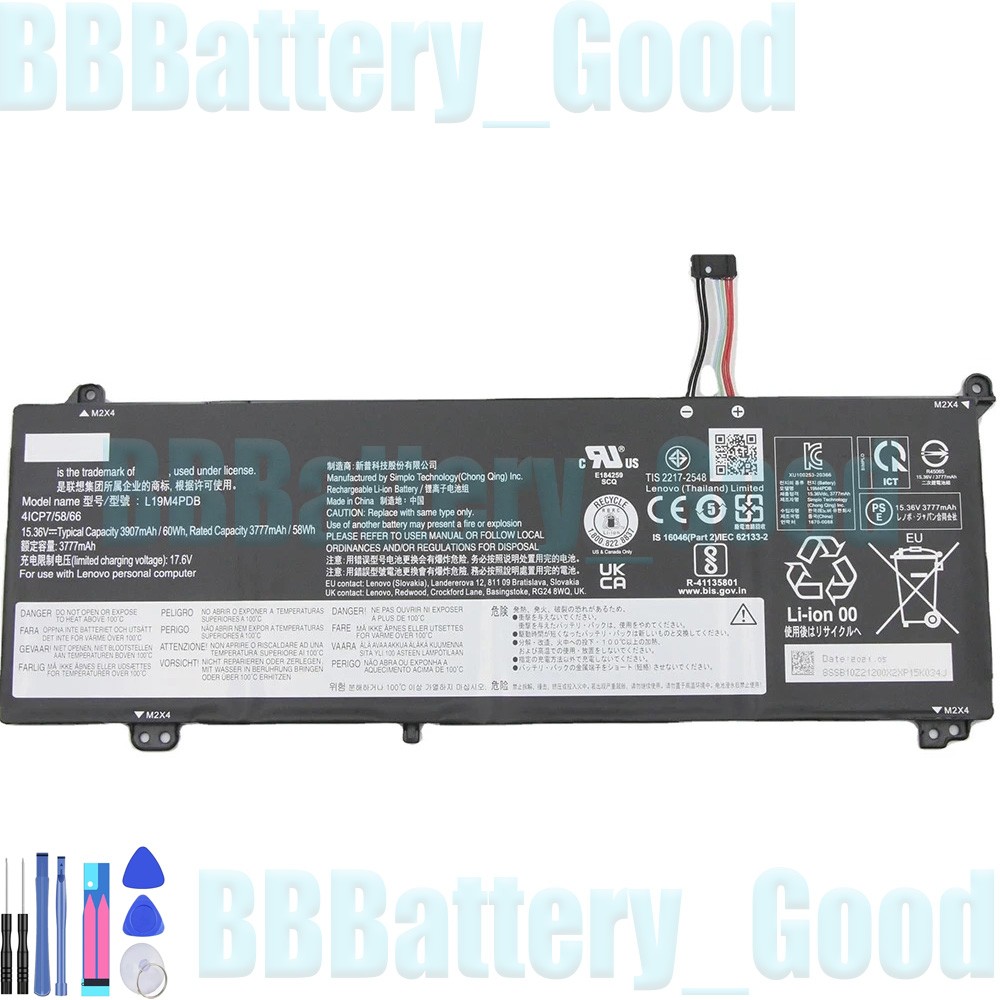 L19C4PDB L19M4PDB Battery For Lenovo ThinkBook 14s Yoga ITL 14 15 G2 G3 G4 ARE