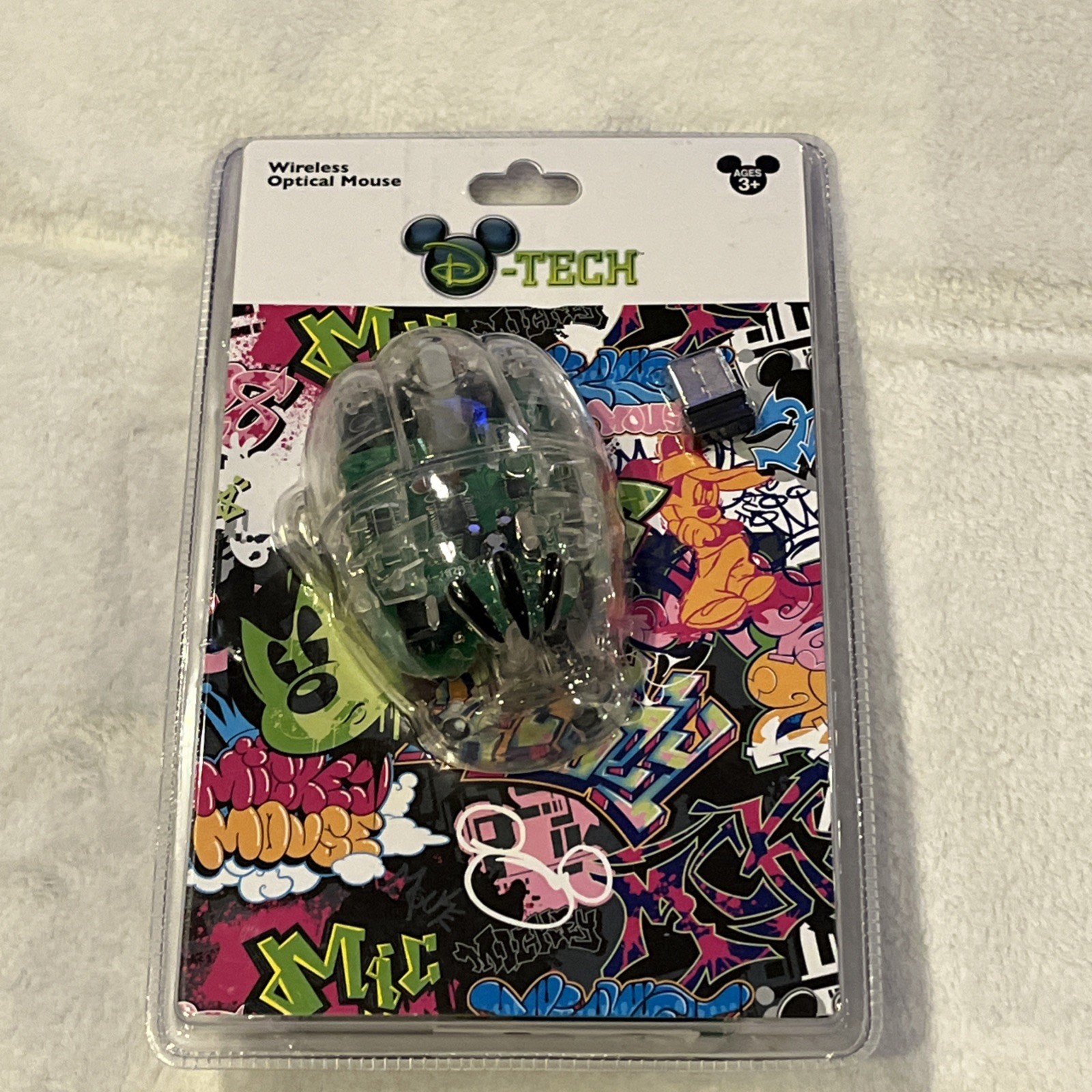Disney Parks D-Tech Wireless Optical Mouse Mickey Mouse Clear Glove Hand NEW