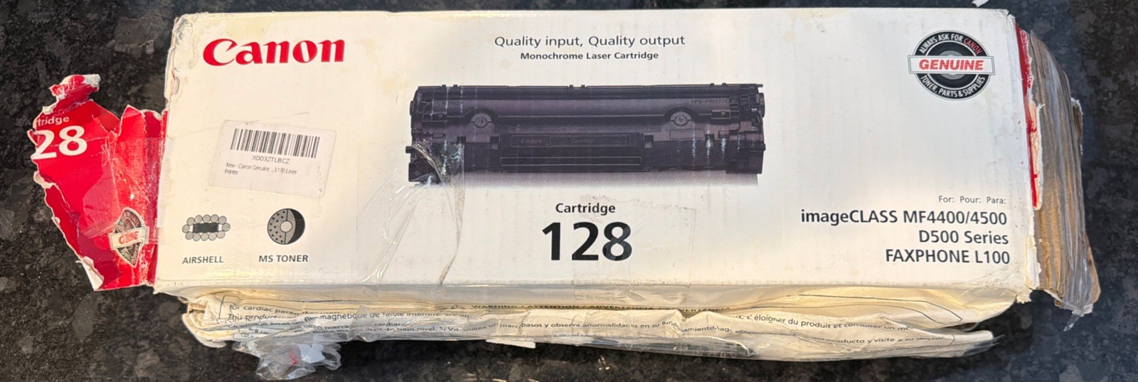 Canon 128 3500B001AA Black Genuine Original Laser Toner for imageCLASS MF/D500