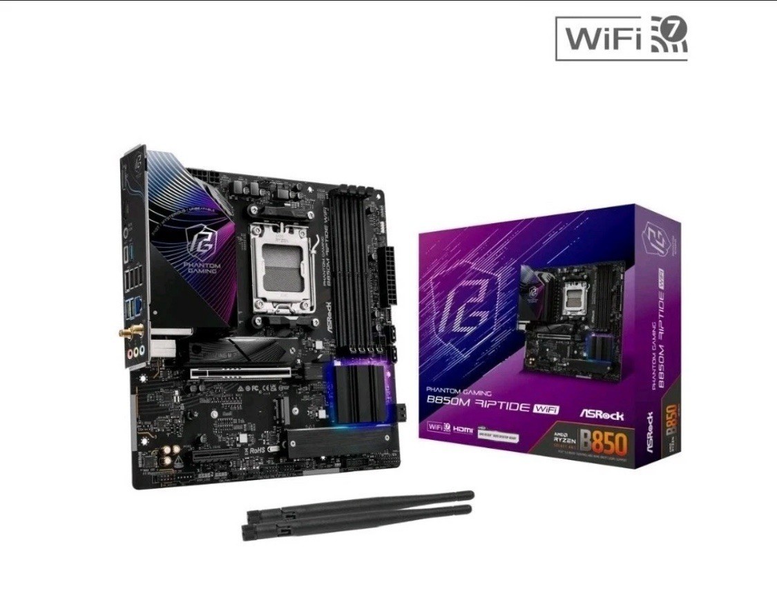 ASRock B850M Riptide WiFi AM5 AMD B850 Micro ATX Motherboard