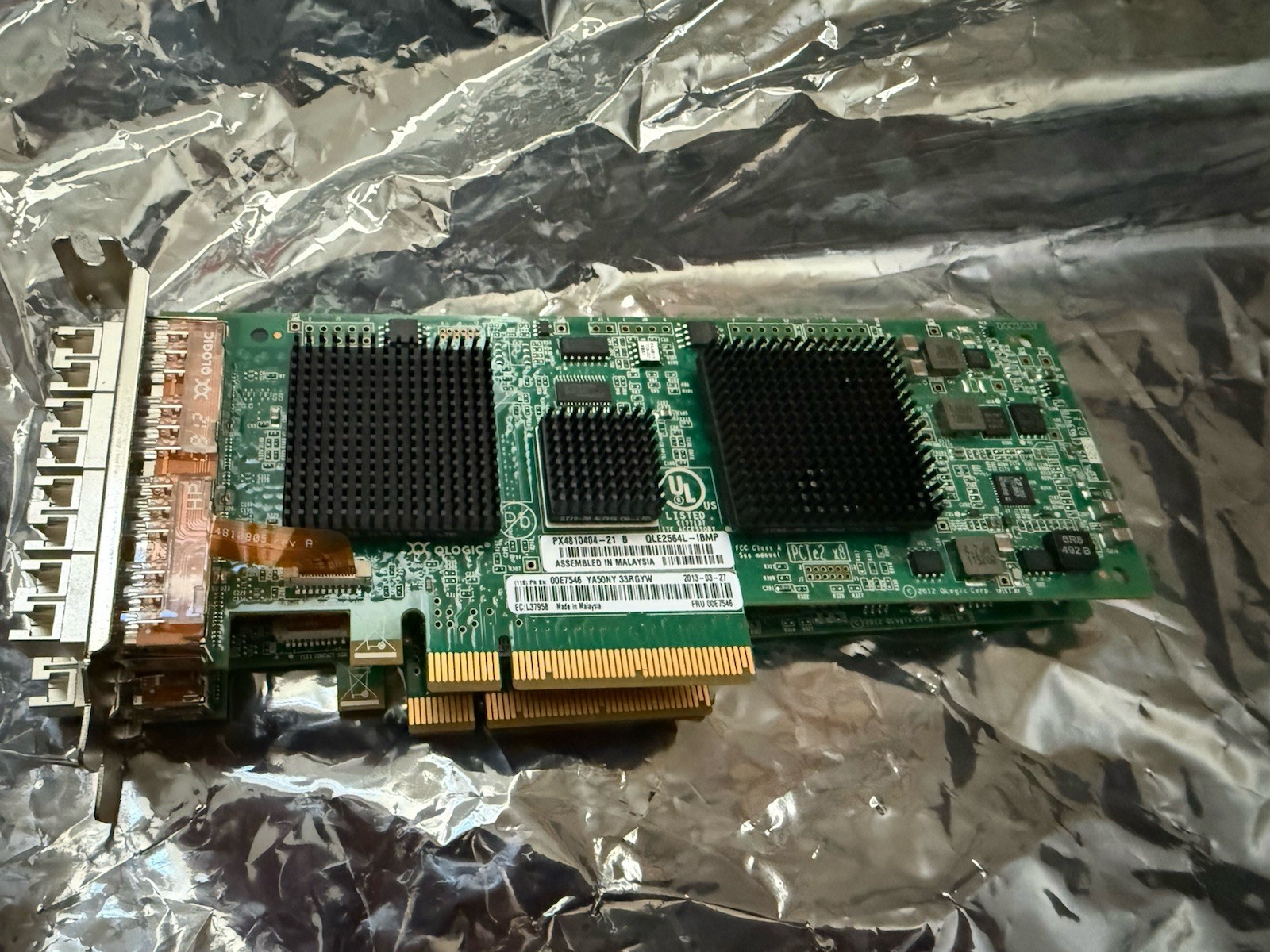 Lot of 2 QLogic 00WT106 QLE2564L-IBMP 4-Port 8G LWL PCIe x8 FC Adapter FP