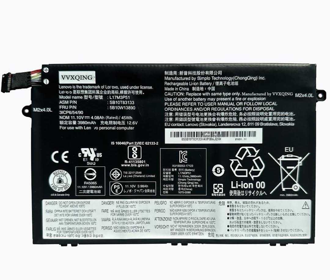 L17M3P51 L17C3P51 L17L3P51 01AV446 Laptop Battery 11.1V Replacement for Lenovo