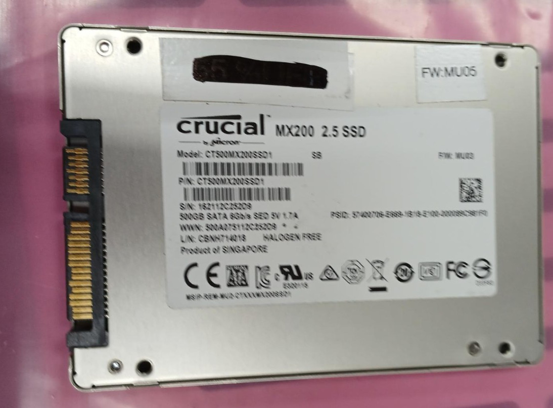 CRUCIAL MX200 500GB 2.5" SATA 6Gb/s SED SSD CT500MX200SSD1