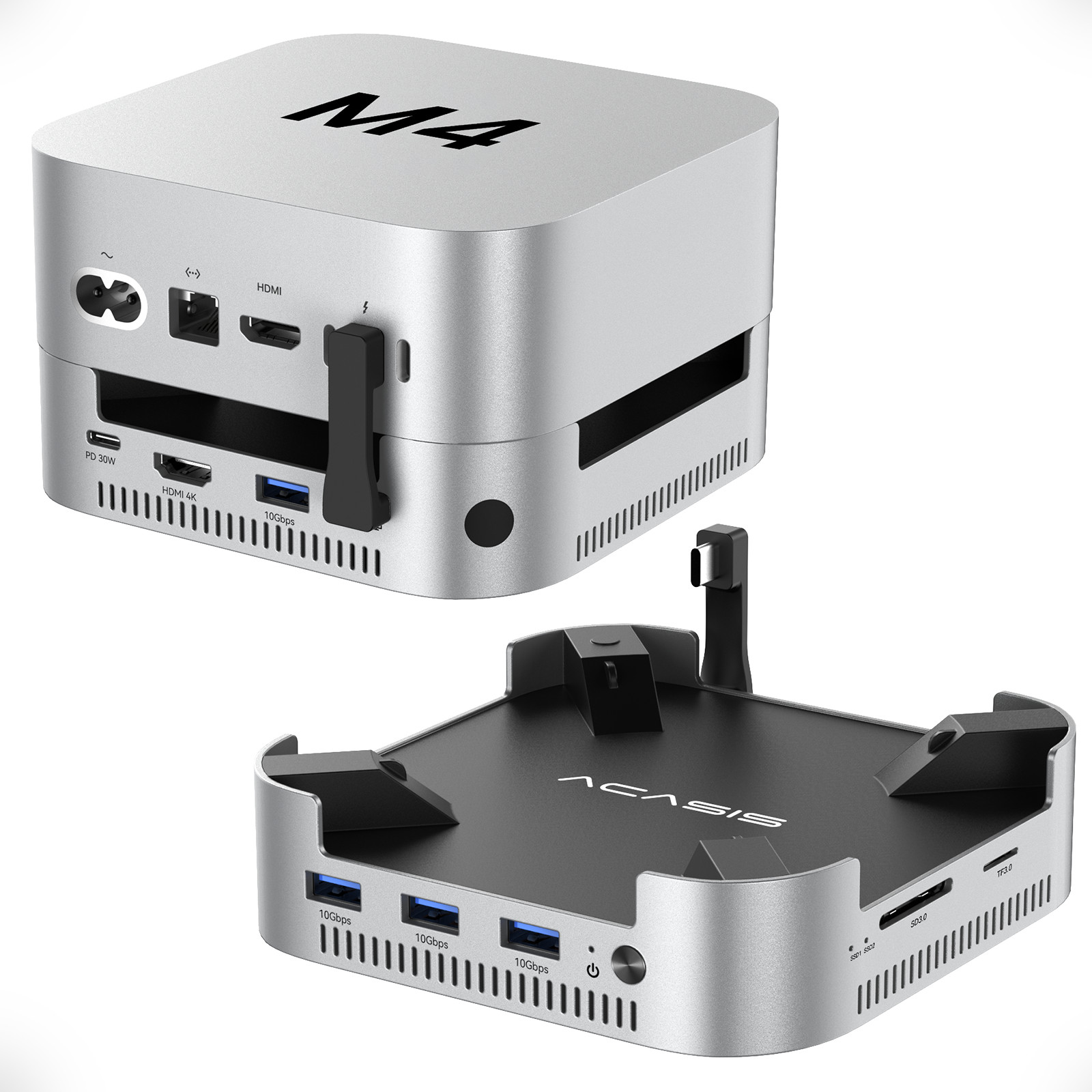 ACASIS Mac mini M4 Dock with NVMe SSD Enclosure & 10Gbps USB-A Data Ports