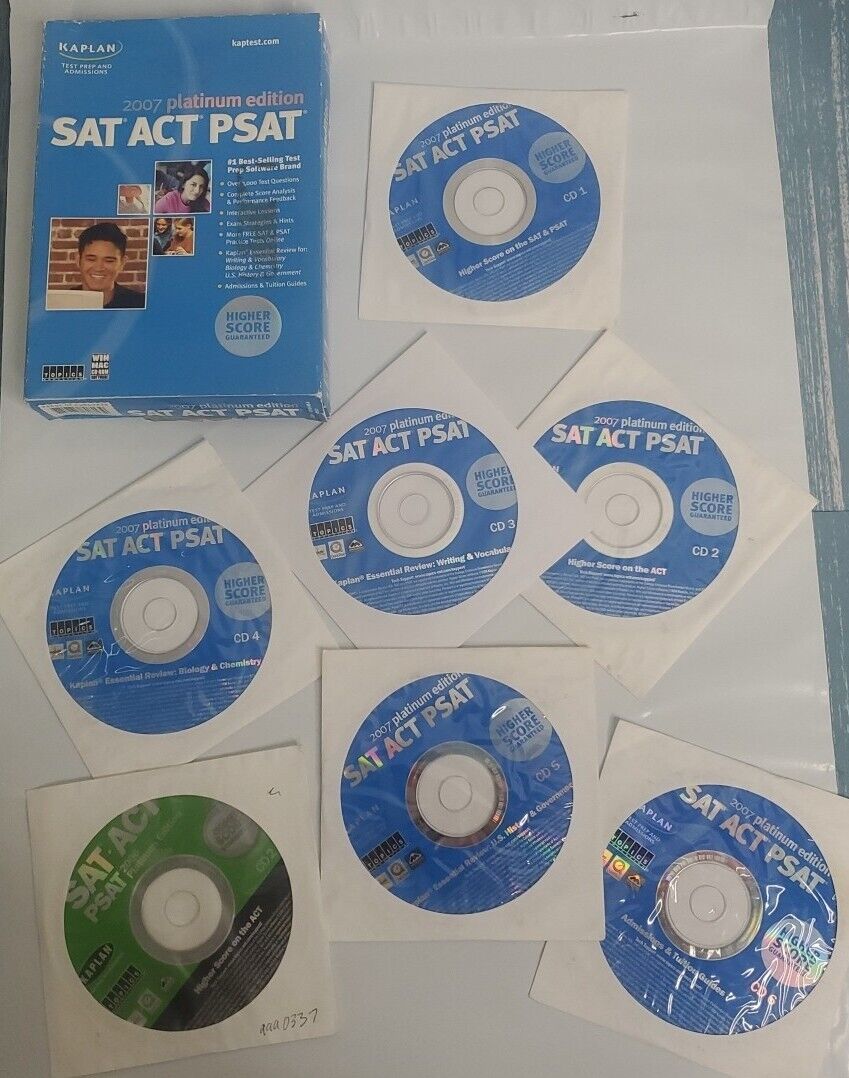 Kaplan SAT/ACT/PSAT 2007 Platinum Edition (7 Discs Total) Test Preparation Kit