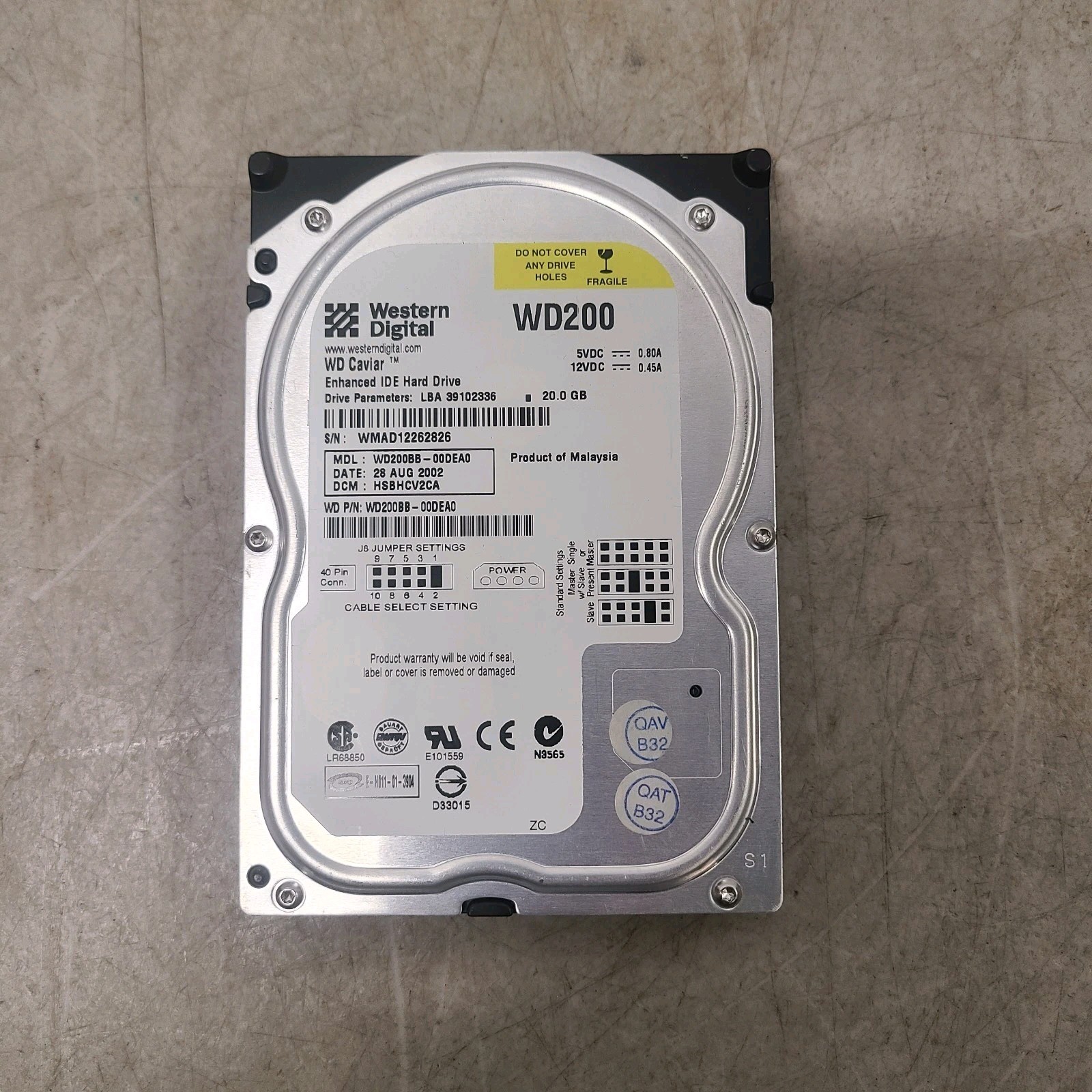WESTERN DIGITAL WD200BB-00DEA0 WD200BB00DEA0 HDD Hard Drive 