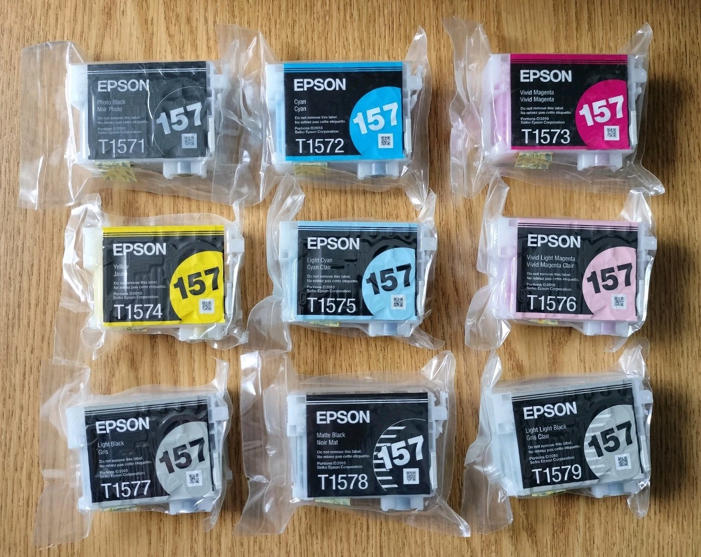 Genuine Epson 157 Ink Cartridges Set of 9 Dates: Expired