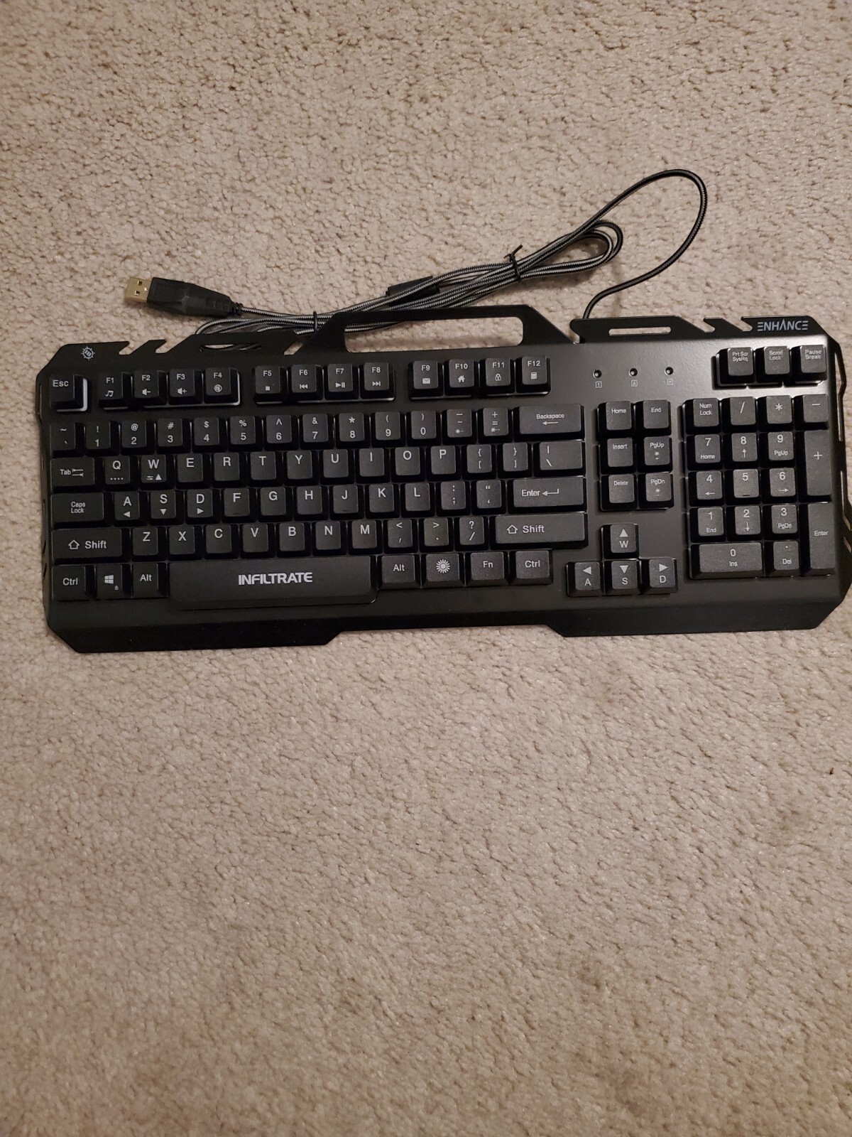 ENHANCE INFILTRATE KL1 LED GAMING KEYBOARD MULTI-COLORED BACKLIT (OPEN BOX)