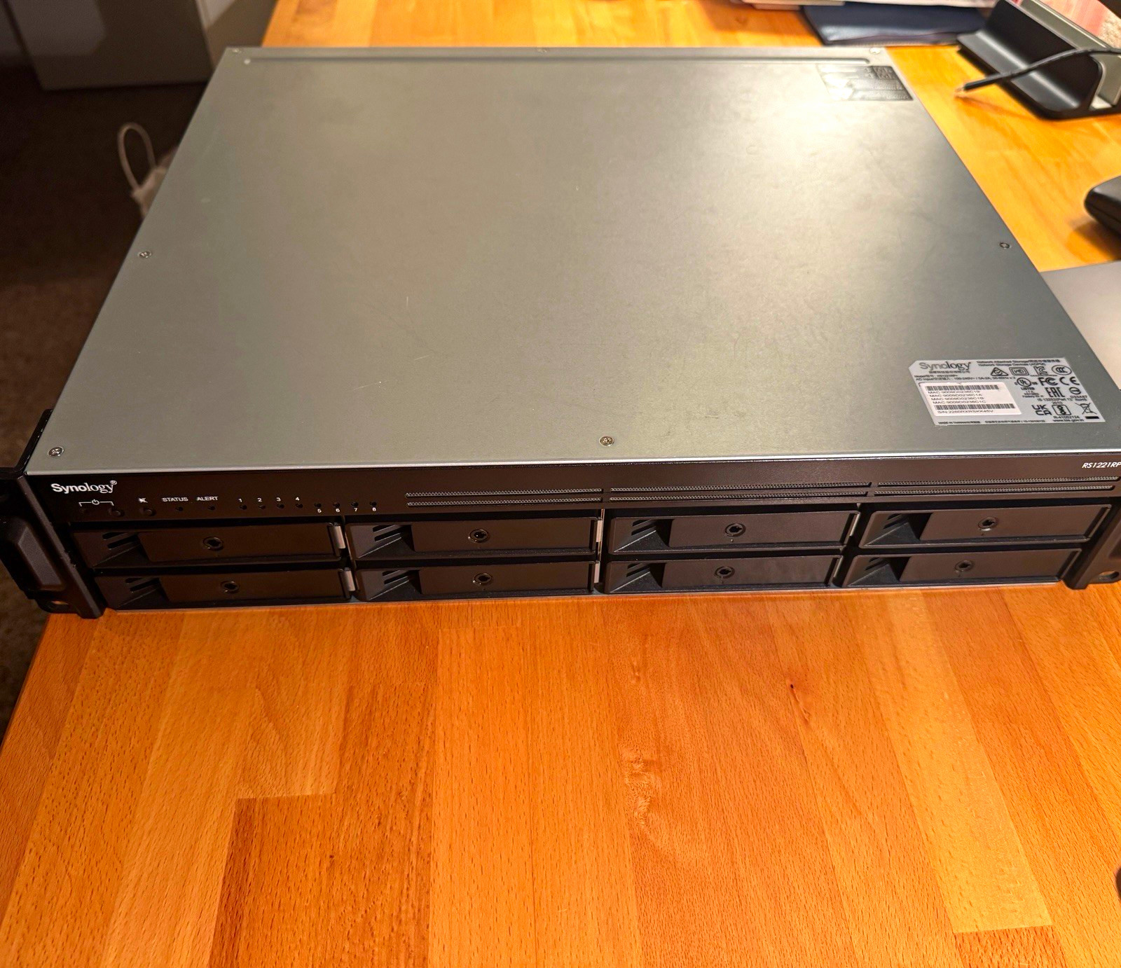 Synology RS1221RP+ 8-Bay 2U NAS 32GB RAM Dual PSU 10GbE SFP+ Rails Diskless
