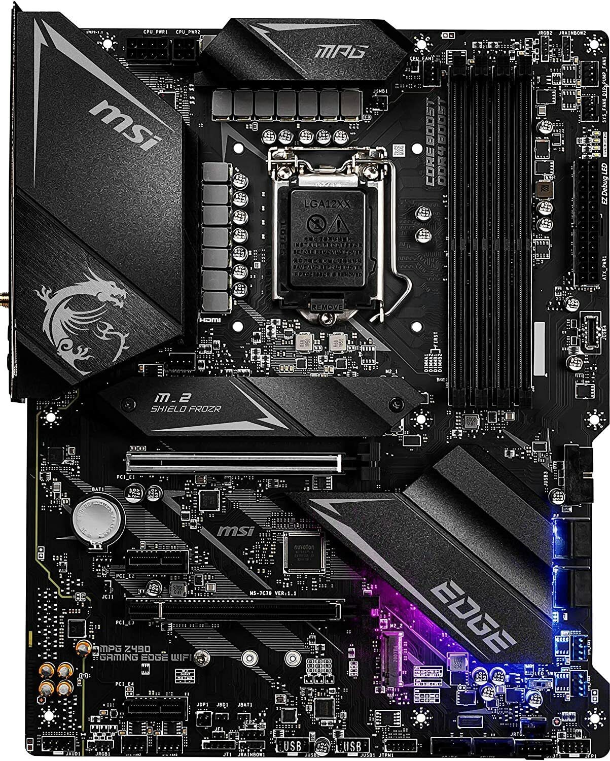 For MSI MPG Z490 GAMING EDGE WIFI motherboard LGA1200 DDR4 128G ATX Tested ok