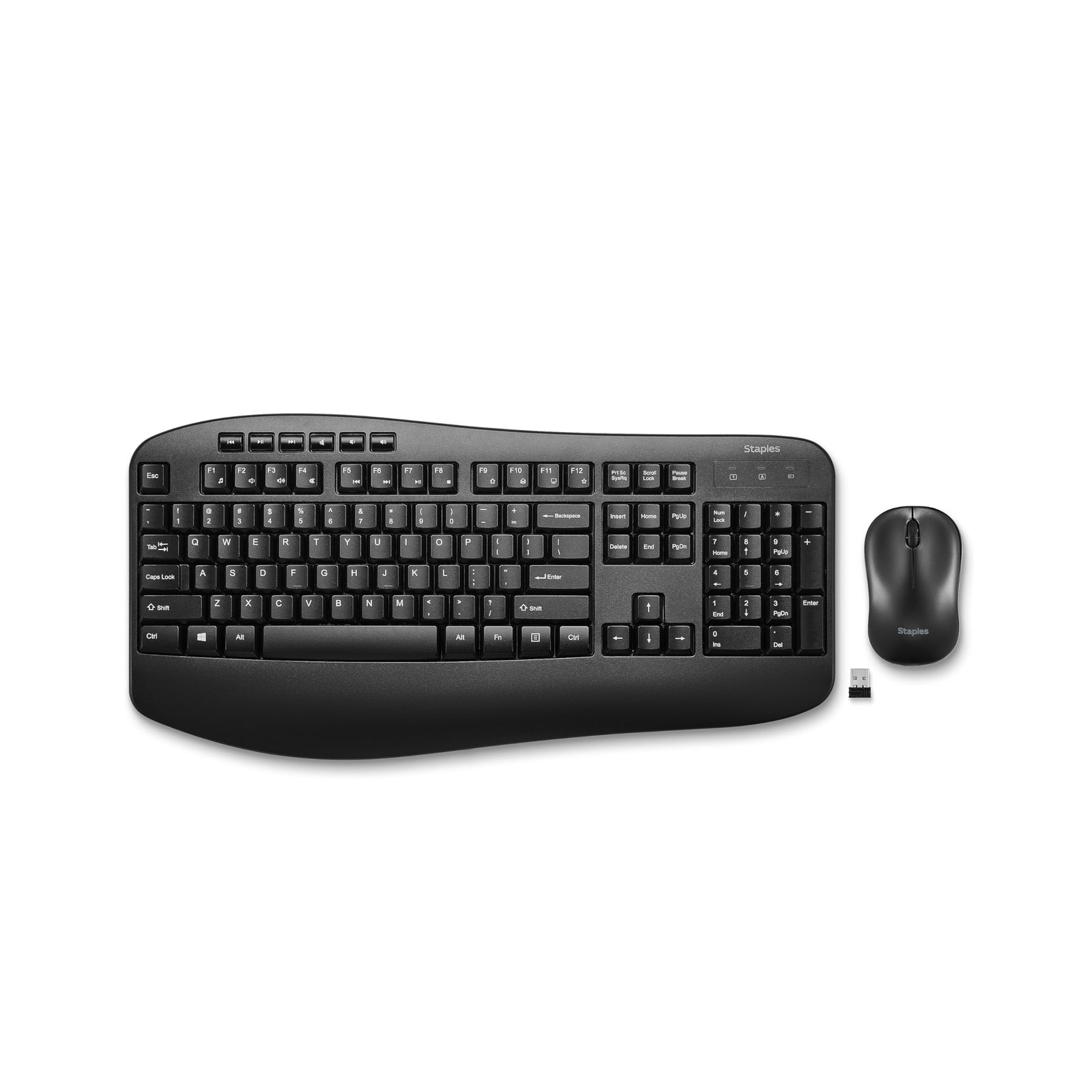 Staples TECH Wireless Keyboard and Mouse Combo, Black
