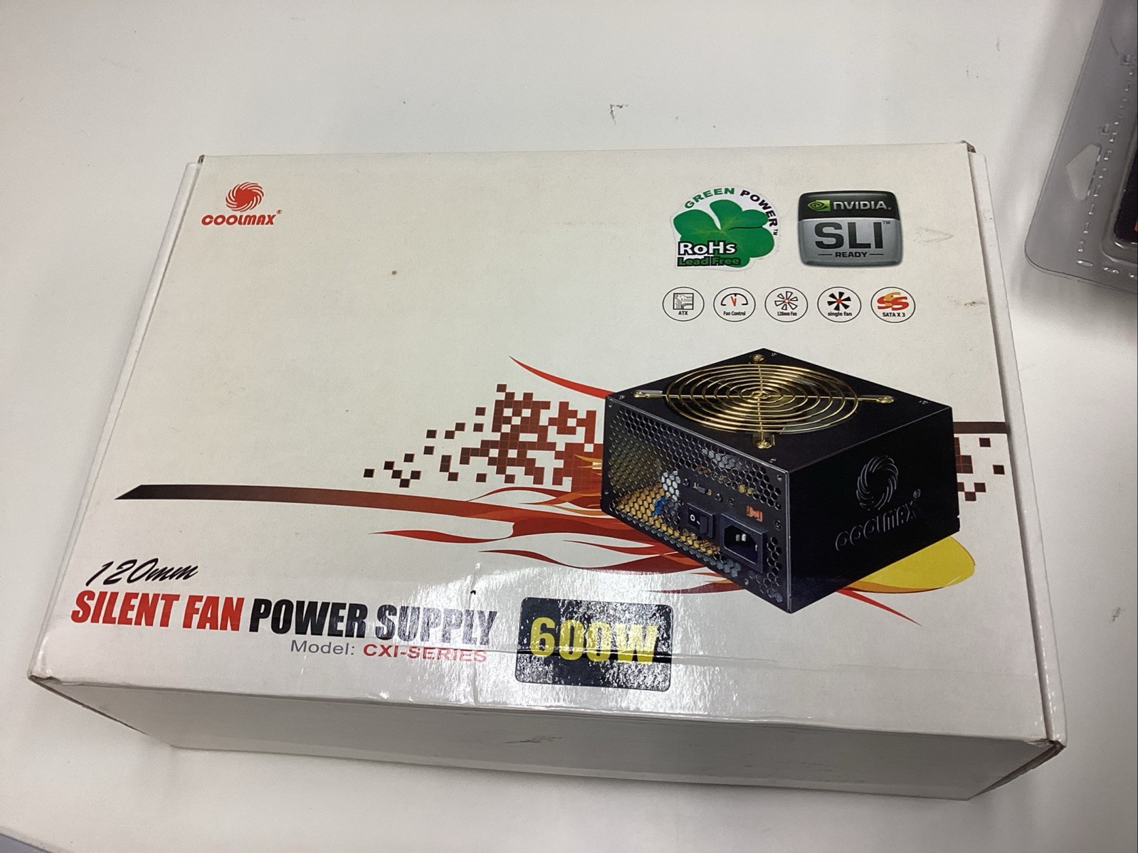 Coolmax 120mm Silent Fan Power Supply 600w Watt Model CXI Series In Box 