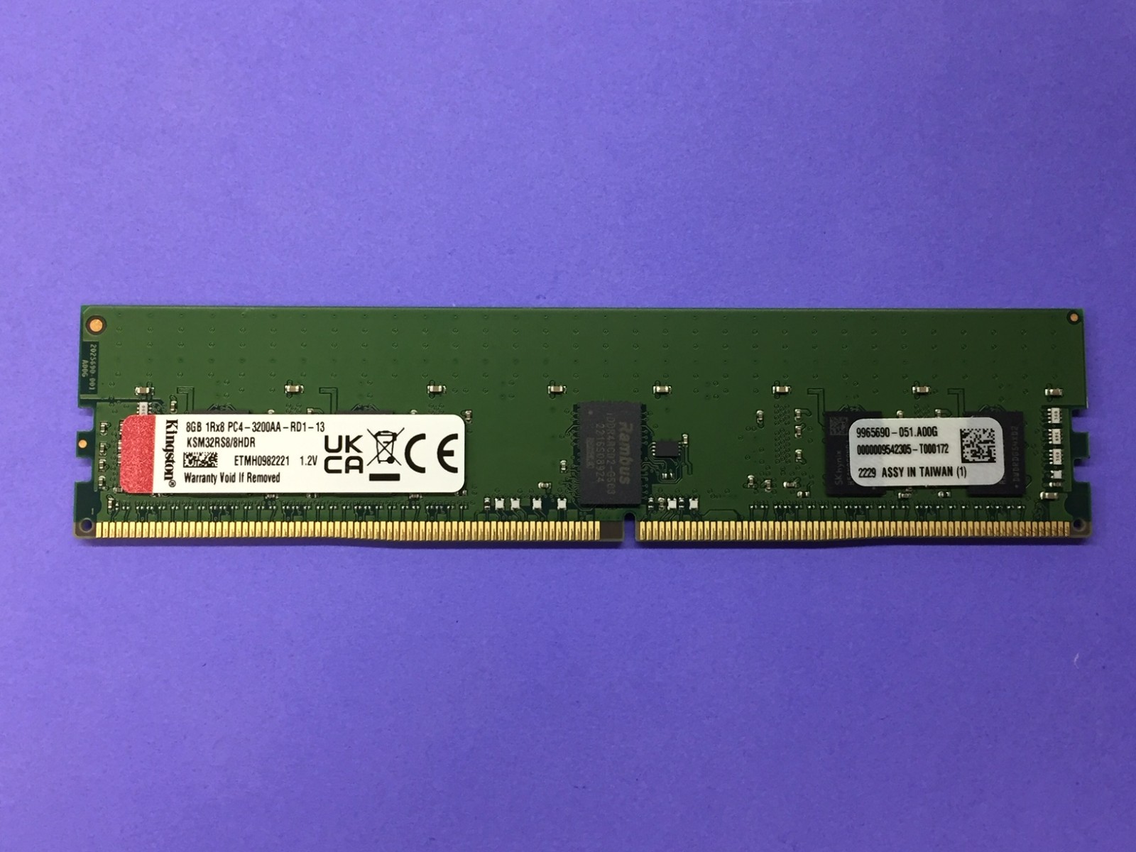 Kingston Server Premier 8GB 3200MT/s DDR4 ECC Reg CL22 DIMM 1Rx8