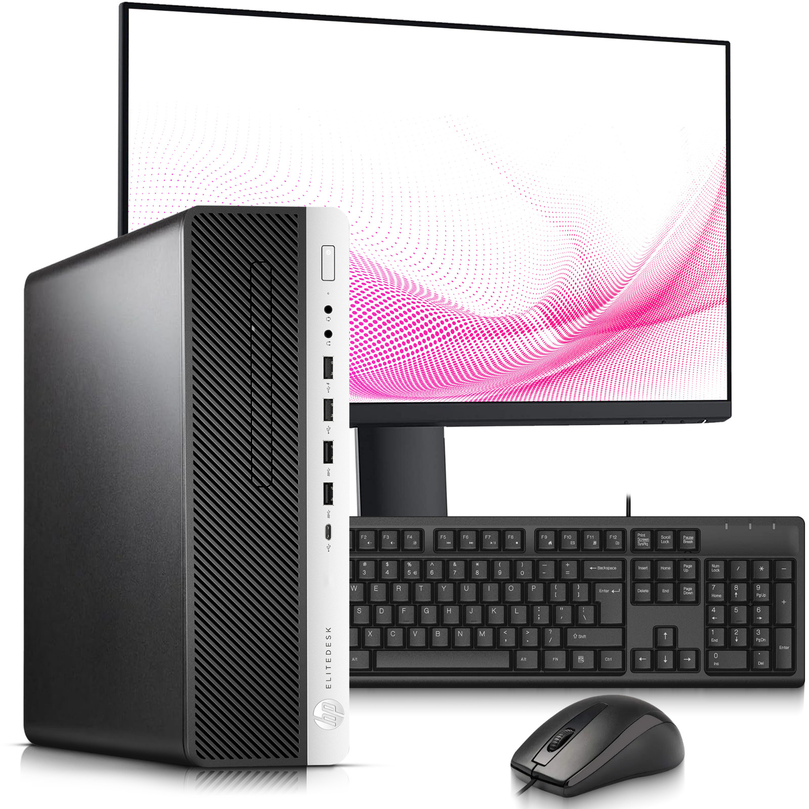 HP G3 Desktop PC Intel i5-6th 8GB RAM 256GB SSD New 24” LED Wi-Fi Windows 11 Pro